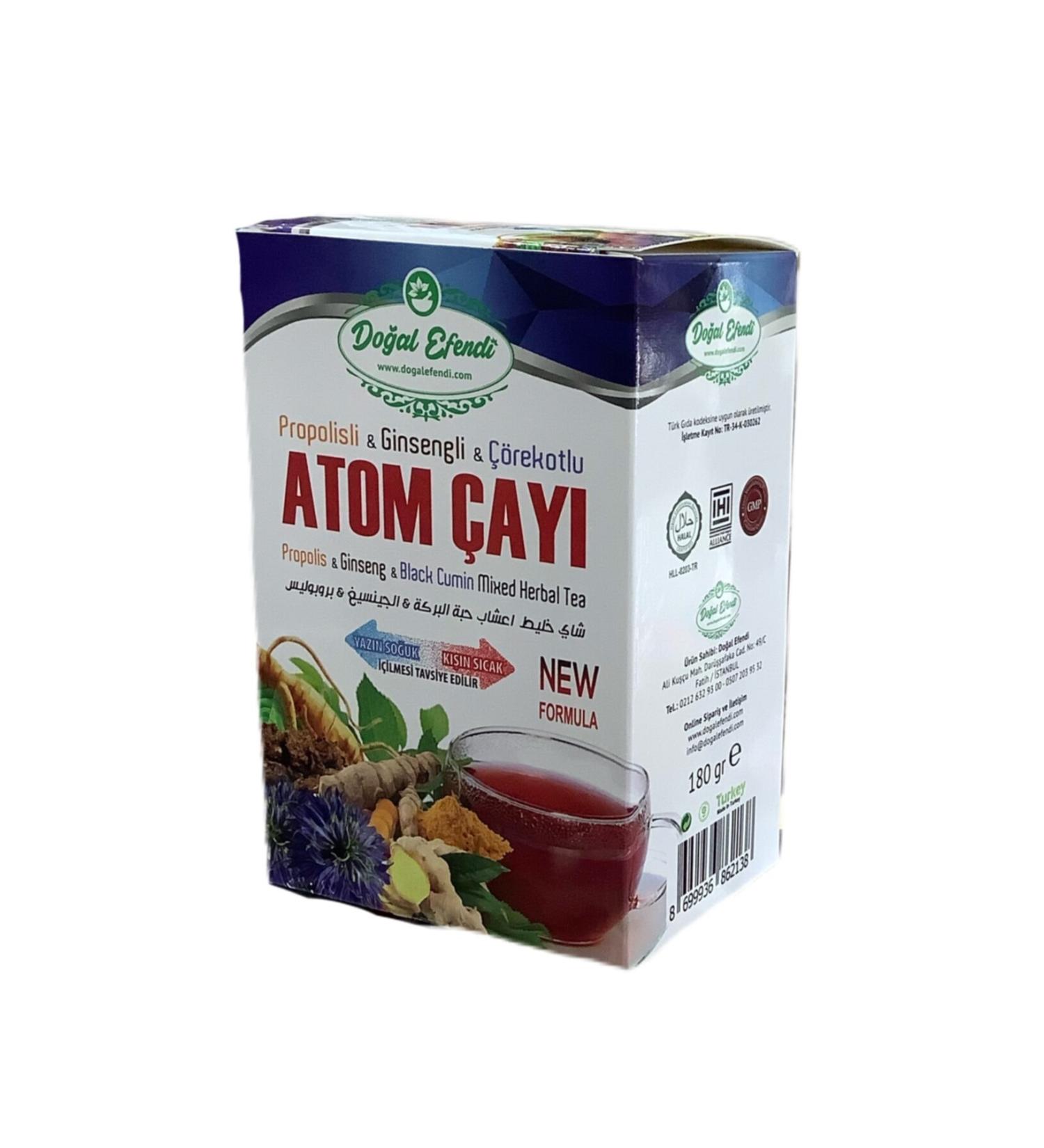 natural master medicinal plants spices nuts Atom Tea (propolis & Ginseng & Black Cumin)