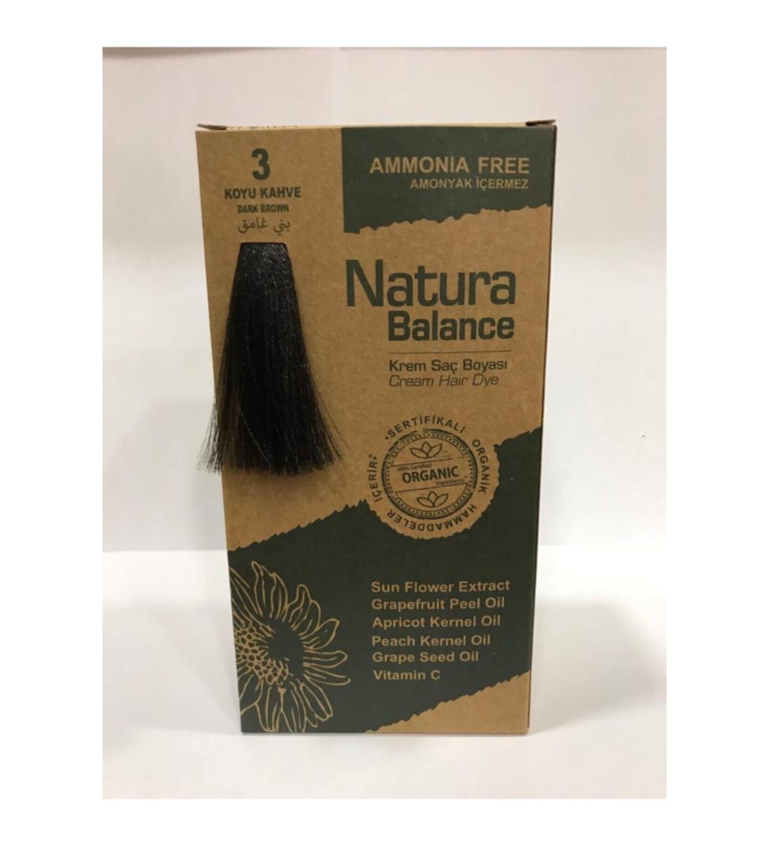 NATURABALANCE Cream Hair Dye 3 (Dark Brown)
