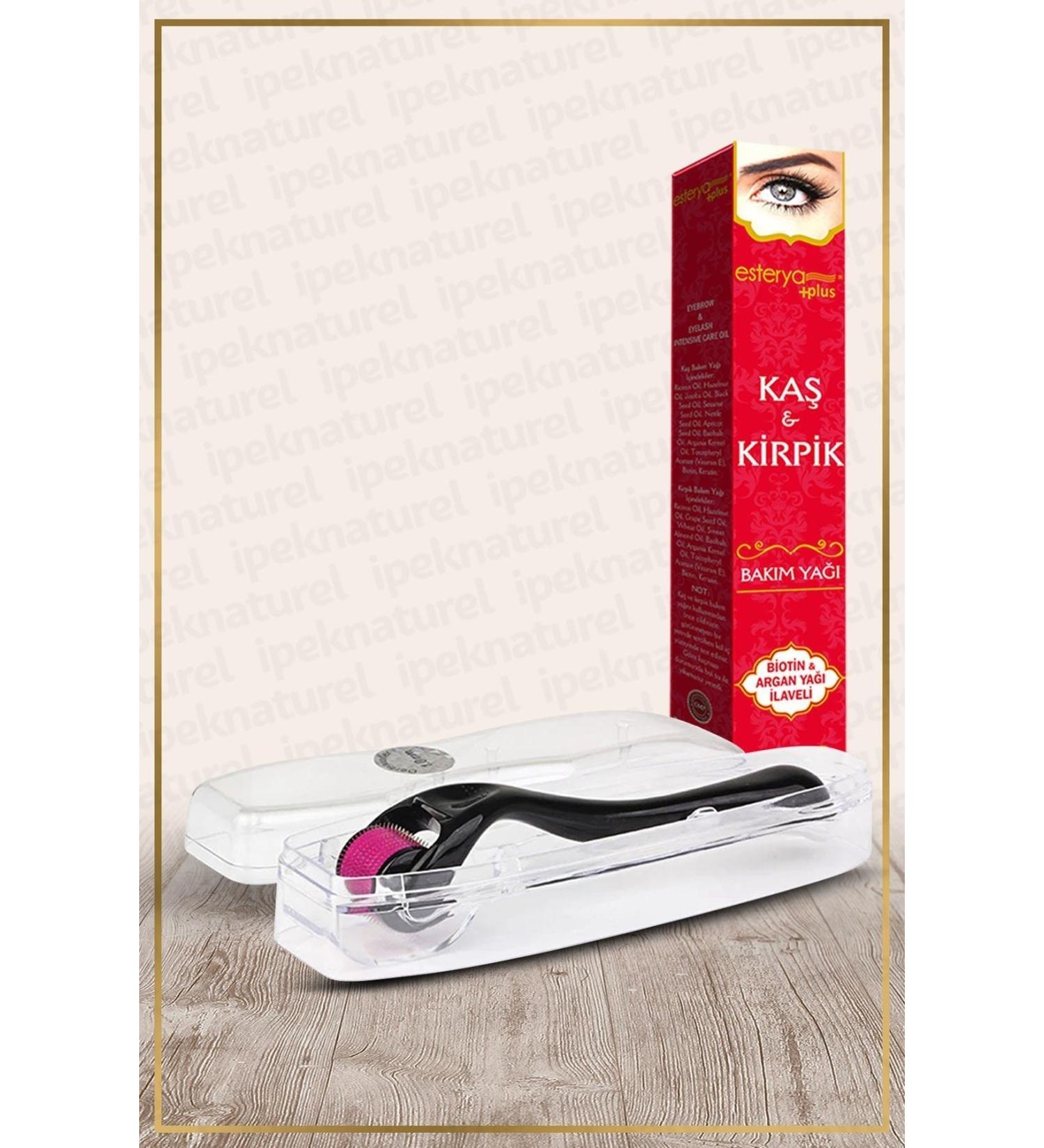 Esterya Plus Eyebrow and Eyelash Care Oil 20ml Dermaroller Black