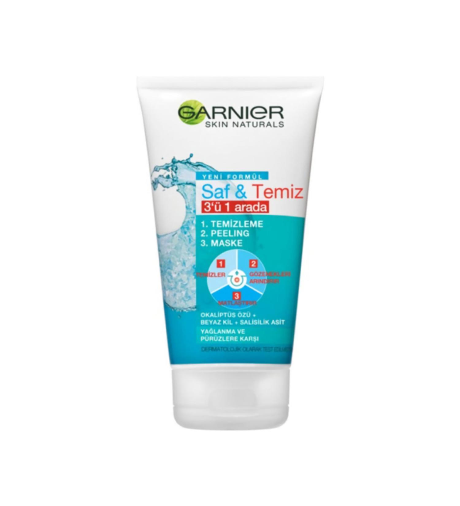 Garnier Pure & Clean 3 in 1 Anti-Oily and Anti-Imperfection Cleansing Gel 150 ml