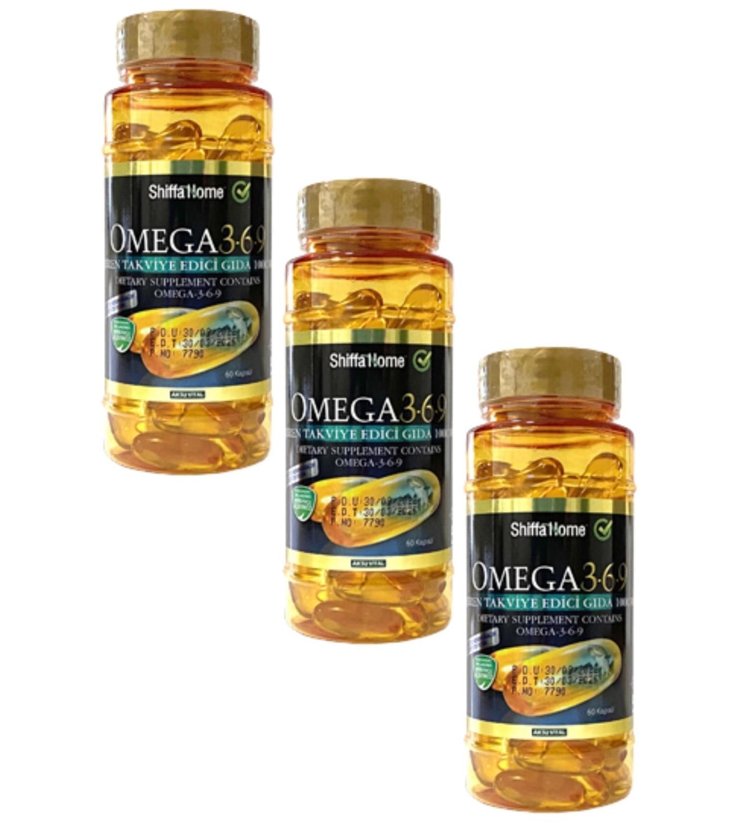 Shiffa Home Omega 3-6-9 Fish Oil Triglyceride Form 1000mg 60 Softgel X 3 Pieces