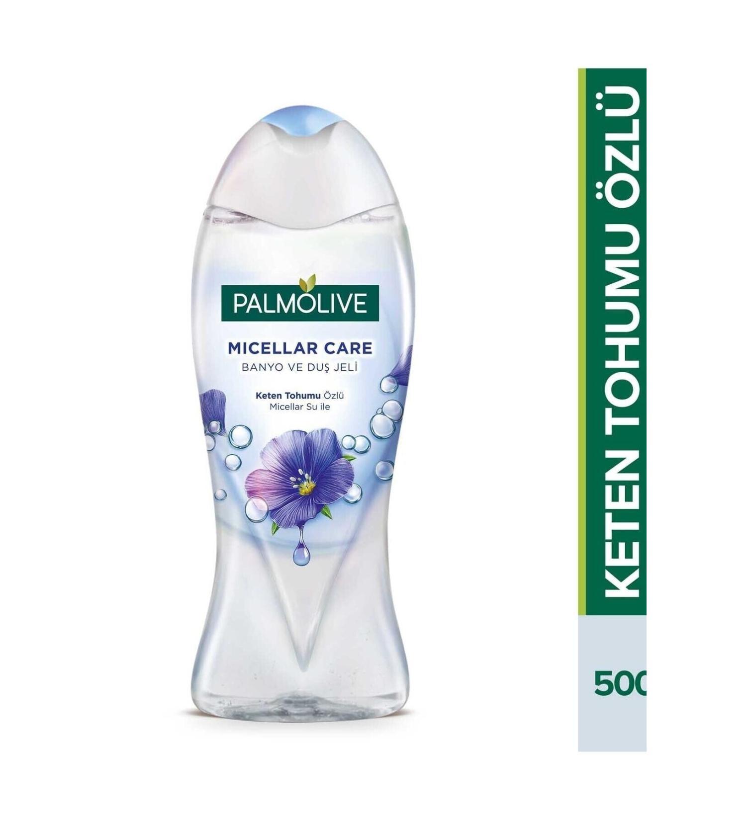 Palmolive Micellar Care Bath and Shower Gel with Linseed Extract Micellar Water 500 Ml