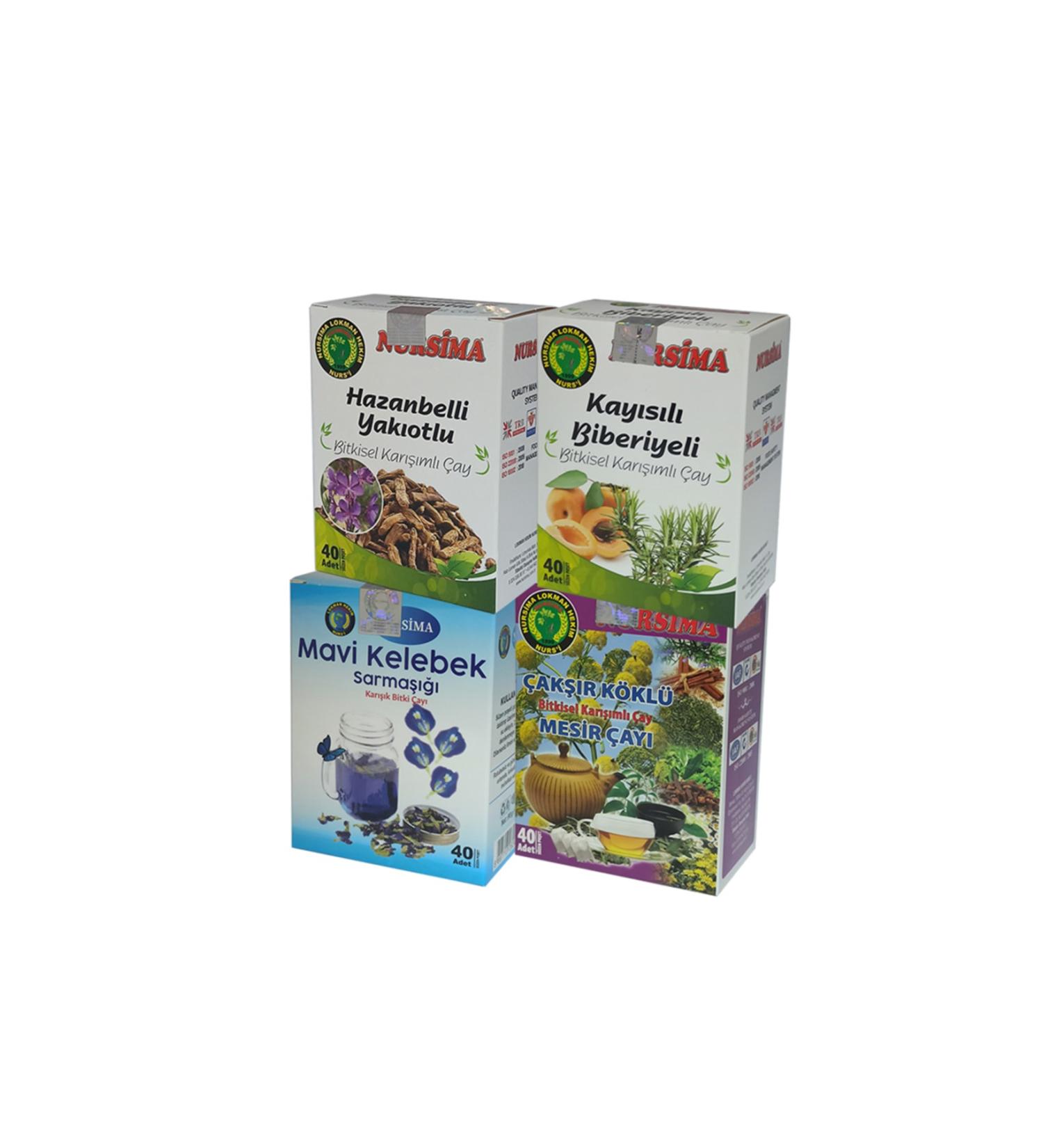 Nursima Blue Butterfly Ivy Herbal Tea Set 4 Pieces X 40 Pieces