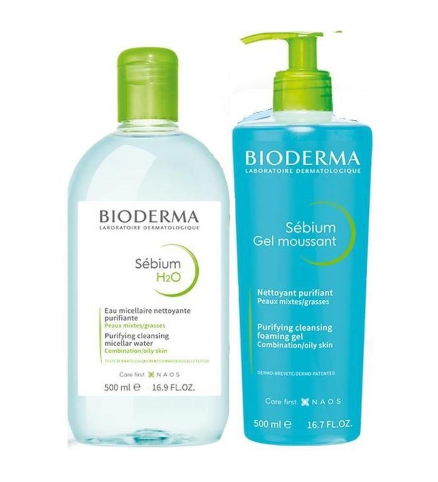 Bioderma Sebium H2o 500 Ml+ Sebium Foaming Gel 500 Ml