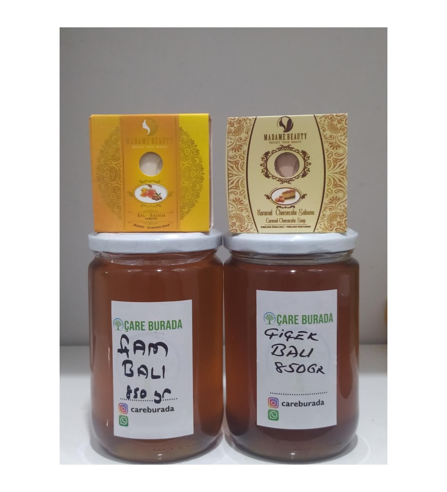 The Solution is Here Flower Honey + Pine Honey 1700 Gr 2 Herbal Soaps