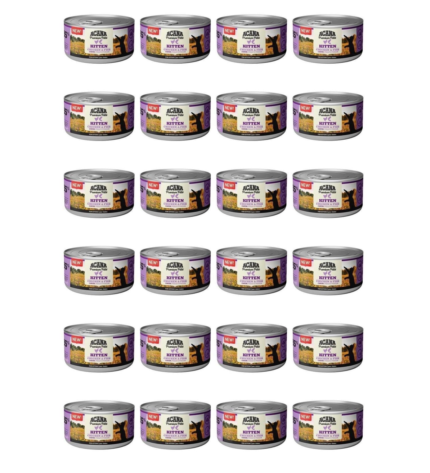 Acana Premium Pate (Paste) Chicken and Fish Kitten Canned Food 85 Gr X 24 Pieces