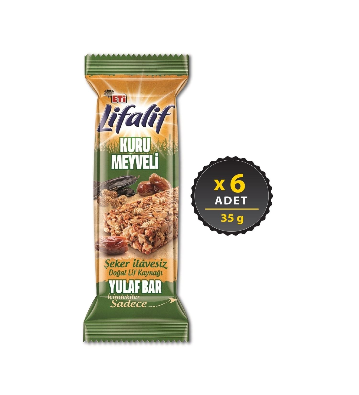 Eti Lifalif Dried Fruit Oatmeal Bar 35 g x 6 Pieces - Buy Online on GoSupps.com