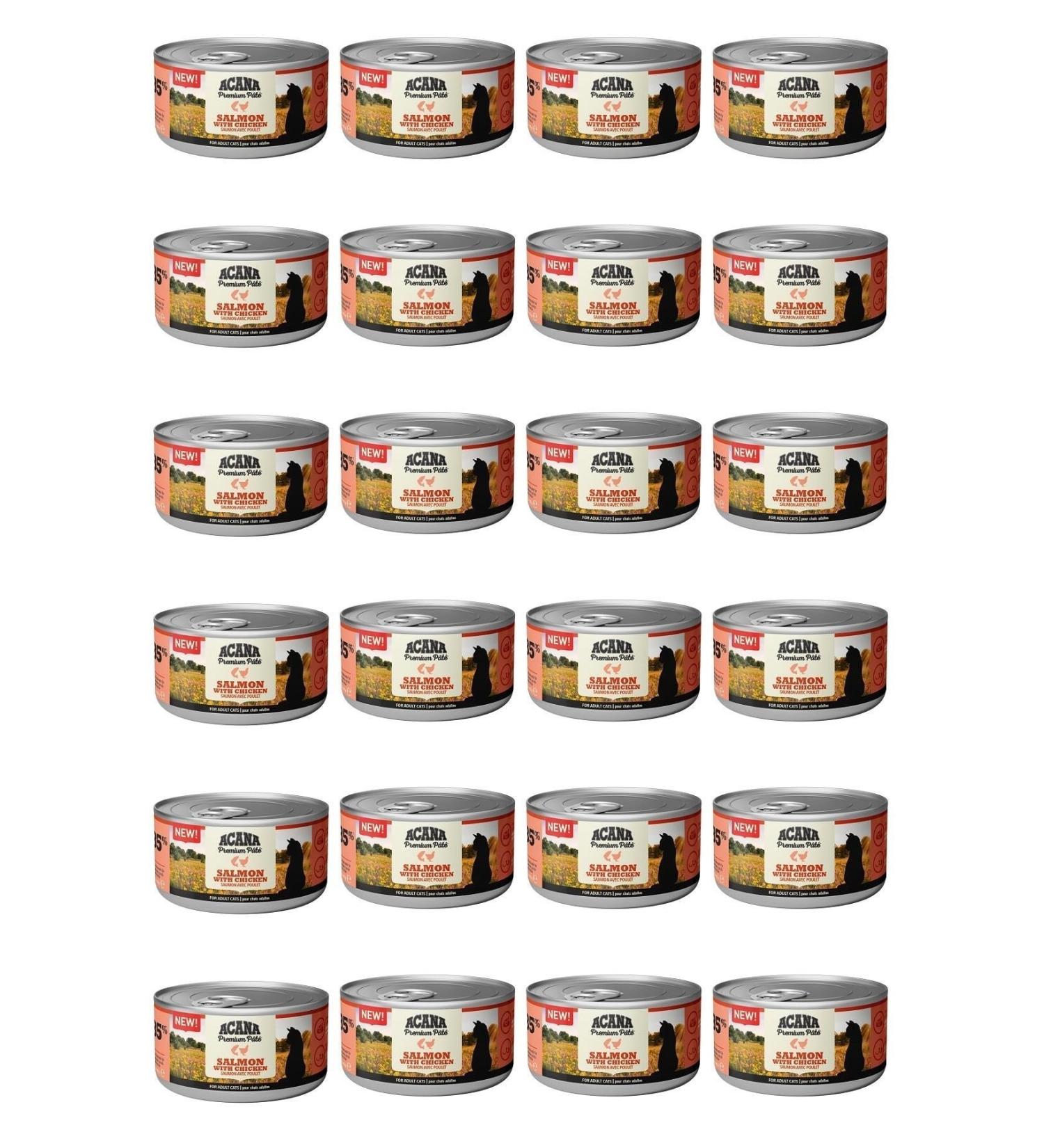 Acana Premium Pate (Paste) Canned Cat Food with Salmon and Chicken 85 Gr X 24 Pieces