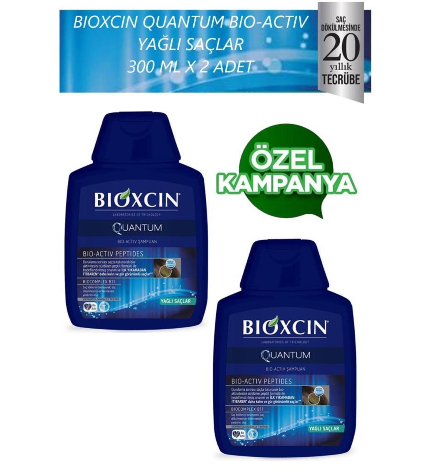 Bioxcin Quantum Bio Activ Shampoo For Oily Hair 300 Ml X 2 Pieces