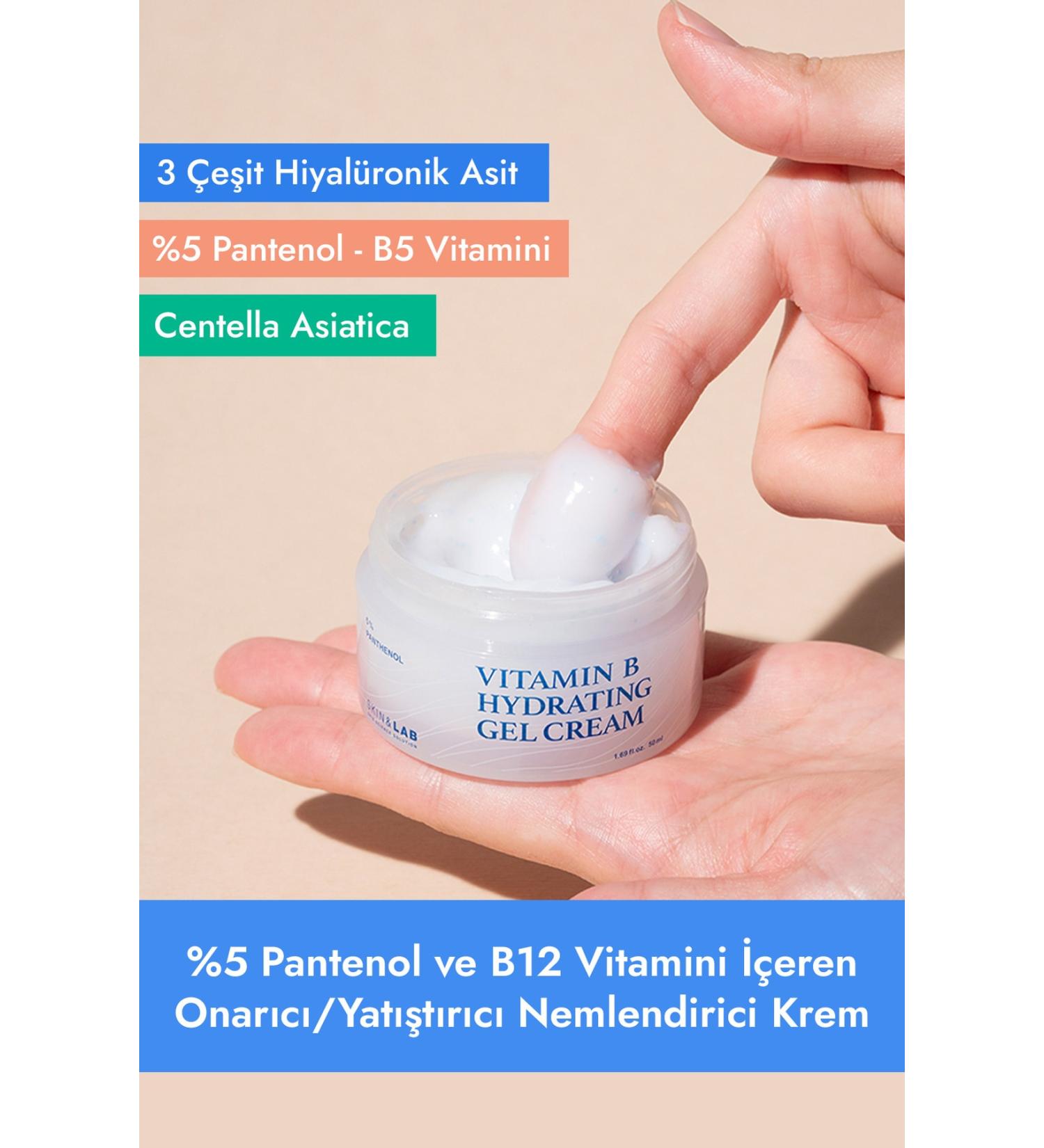 Skin&Lab Vitamin B Hydrating Gel Cream 50ml Moisturizing Cream Containing 5% Panthenol and Vitamin B12 - Buy Online on GoSupps.com