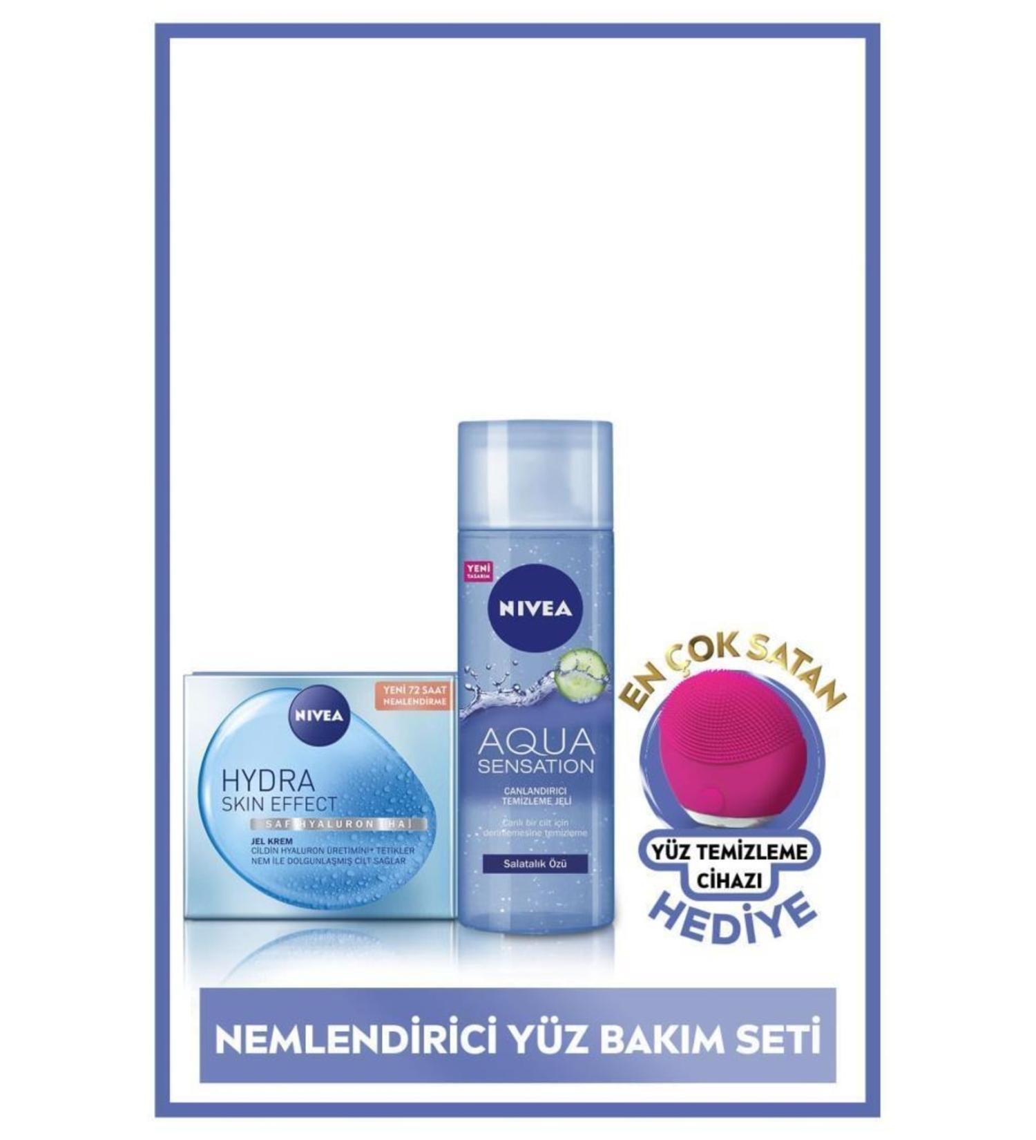 NIVEA Hydra Skin Effect Moisturizing Gel Cream 50 ml Aqua Sensation Refreshing Facial Cleansing Gel 200 ml - Buy Online on GoSupps.com