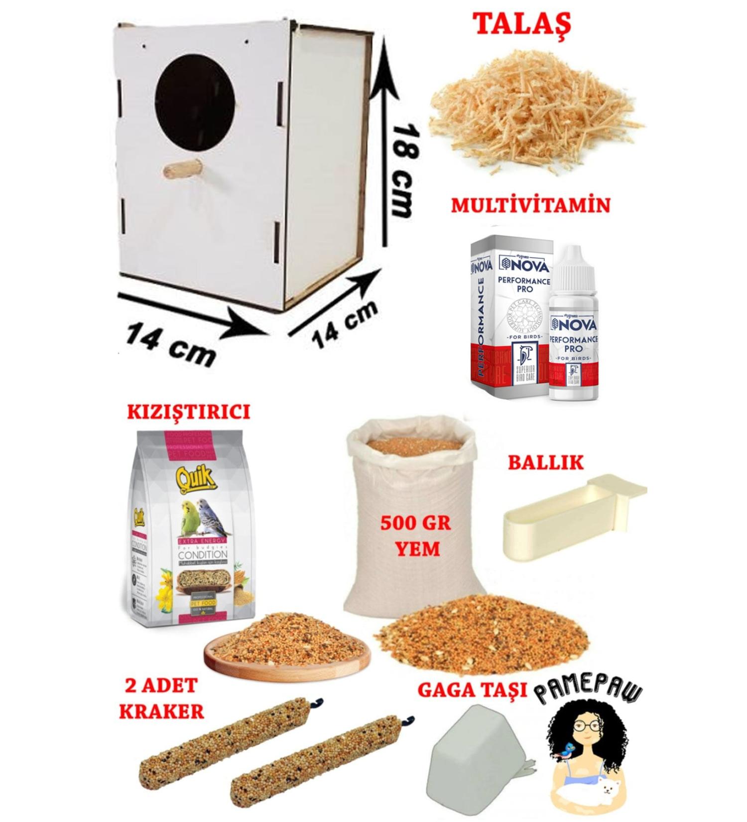 PAMEPAW Budgie Nest Set with Heater Food Supplement