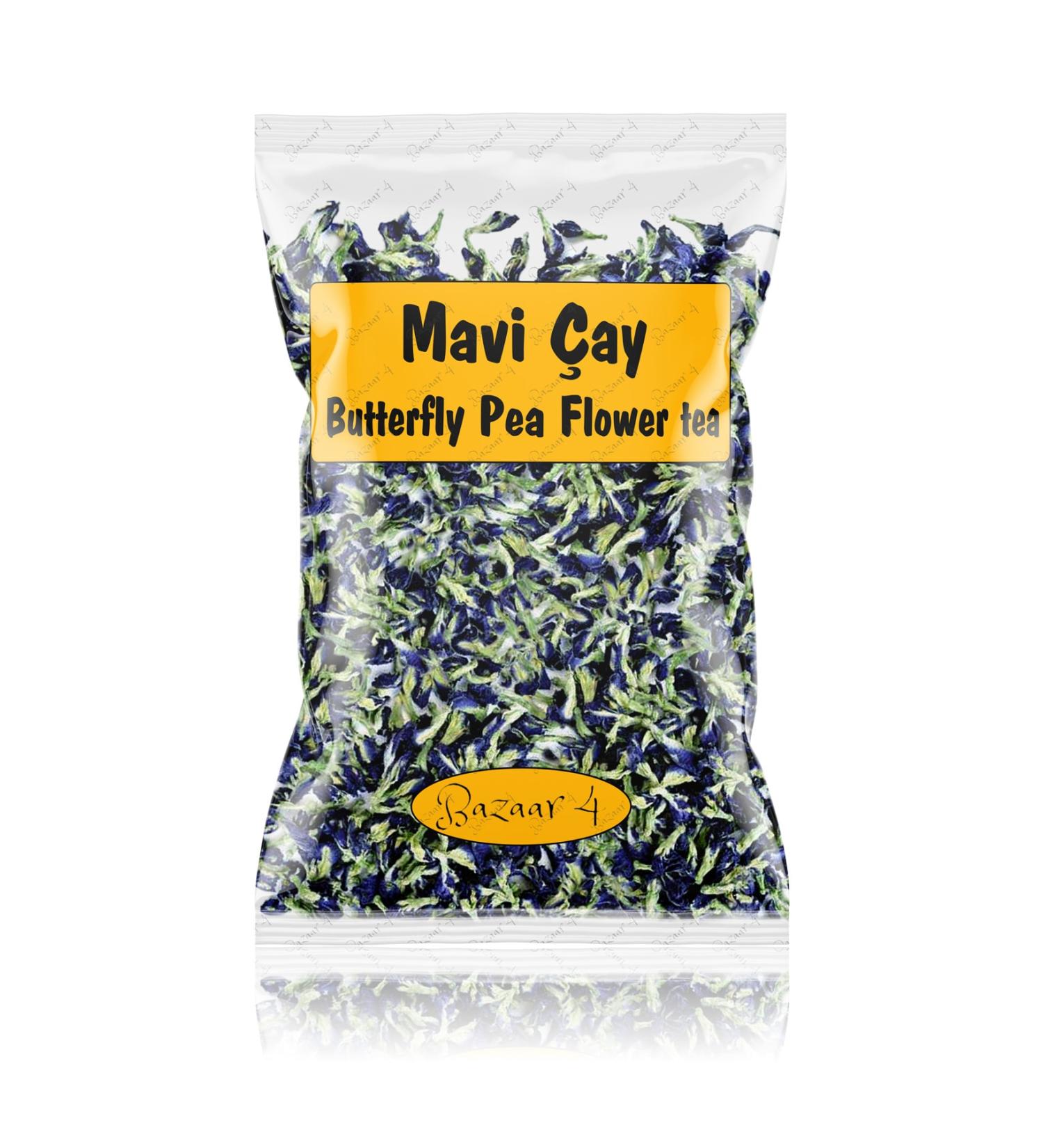 BAZAAR 4 Blue Tea - Blue Butterfly Ivy Tea - Butterfly Pea Flower Tea 115 Gr
