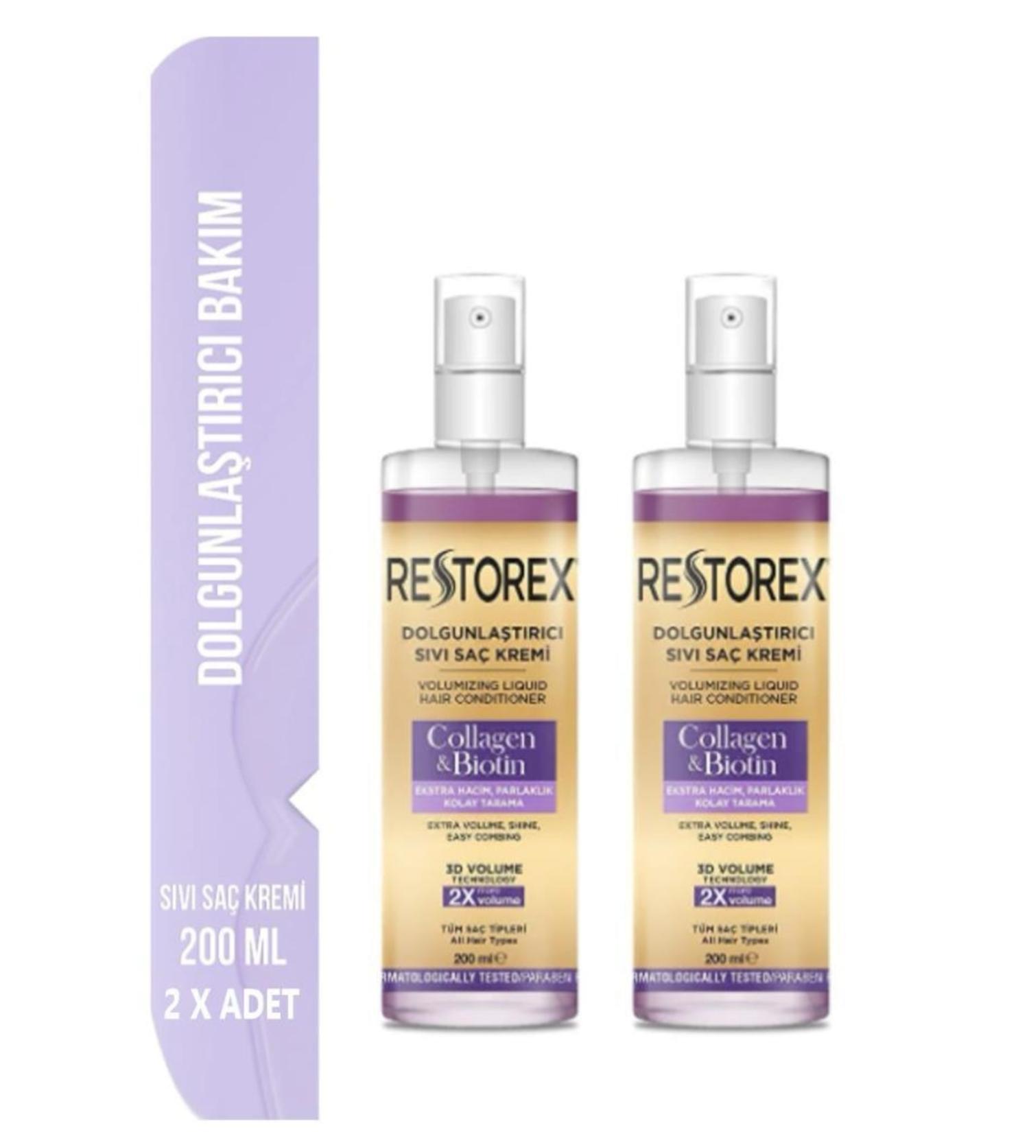 Restorex Volumizing Liquid Hair Conditioner Collagen & Biotin 200 Ml X Quantity - Buy Online on GoSupps.com