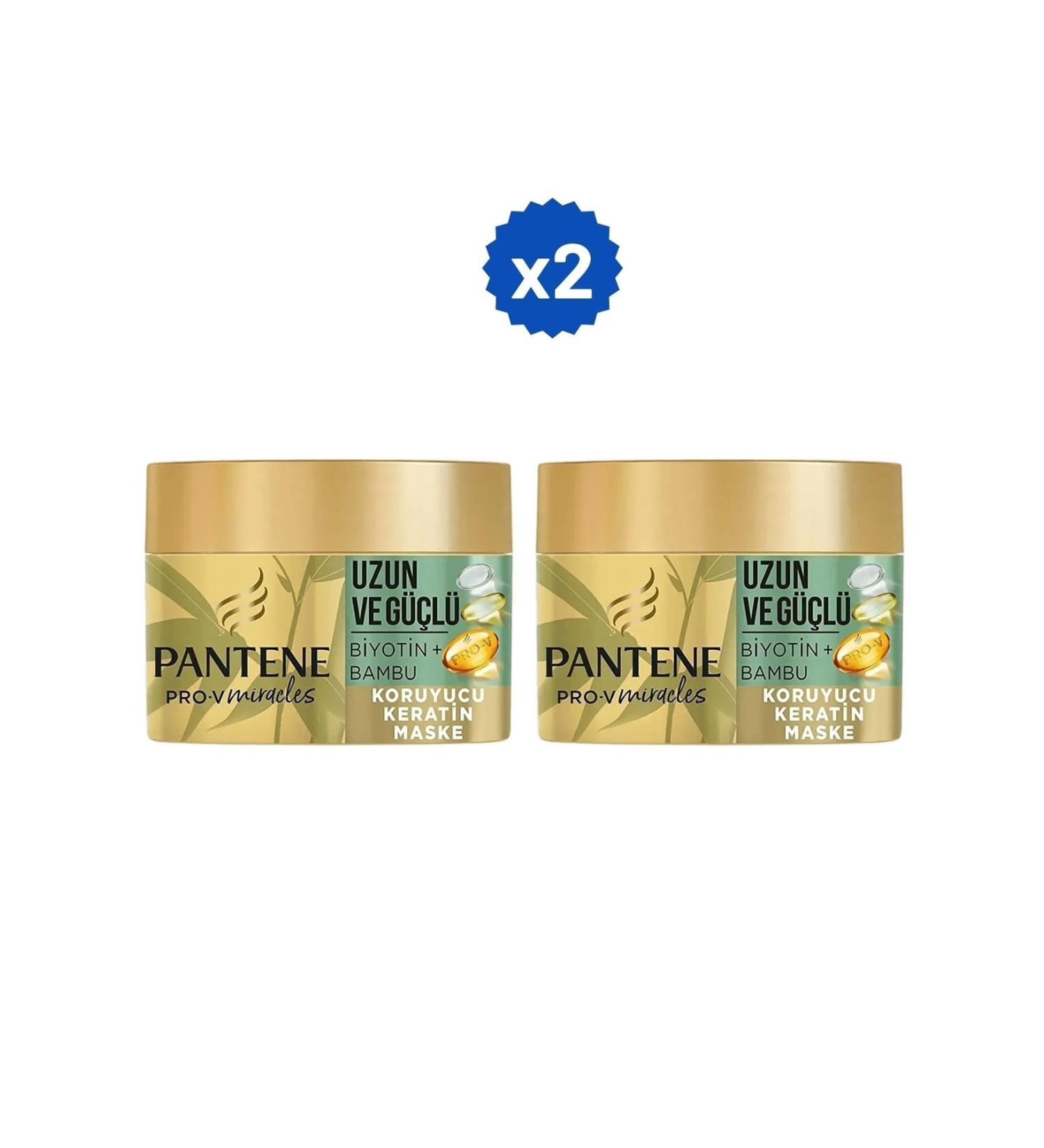 Pantene Protective Keratin Mask 160 Ml Biotin+Bamboo Long And Strong X2 Pieces - Buy Online on GoSupps.com