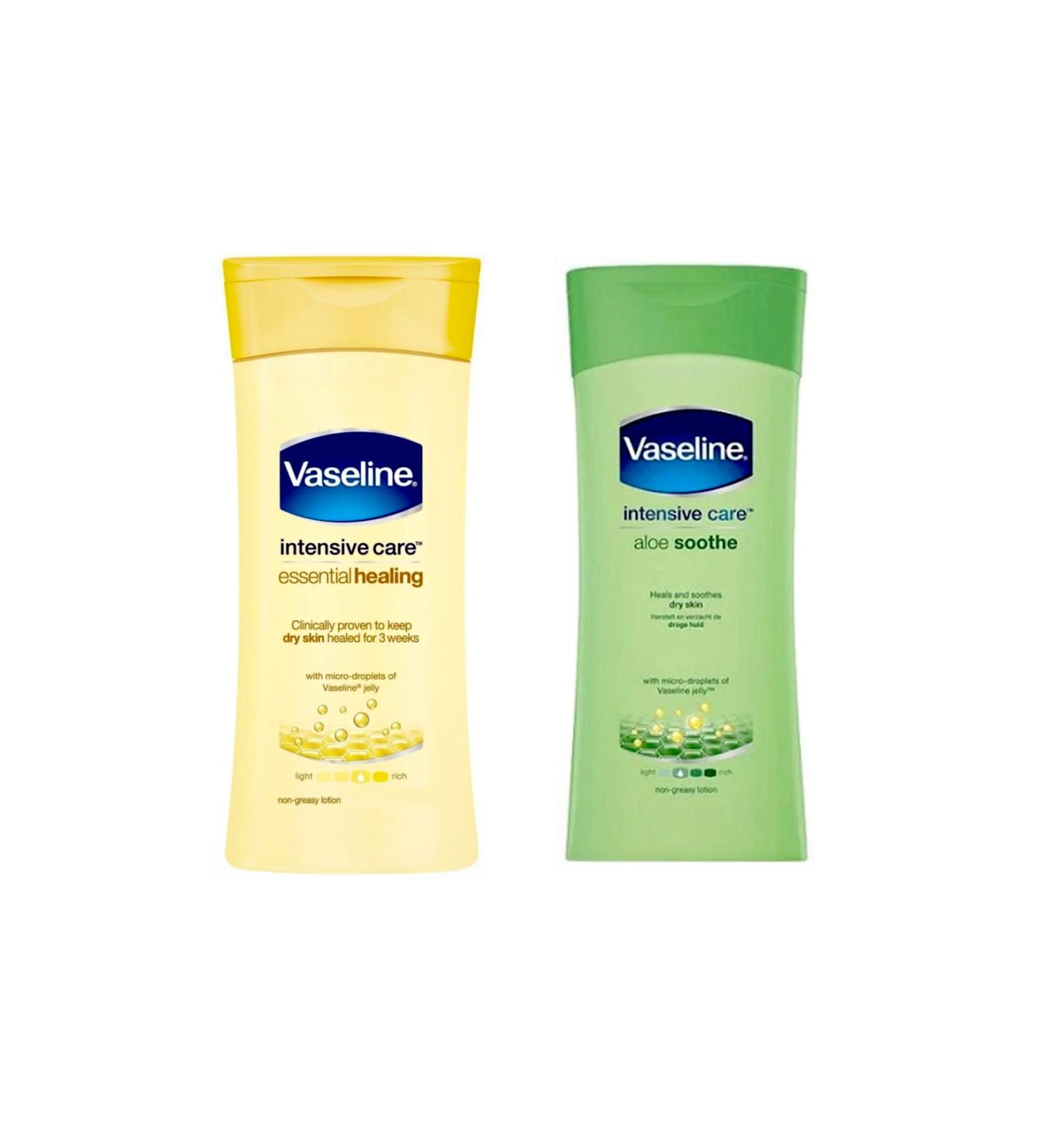 Vaseline Aloe Vera 200 Ml + Basic Repair Deep Care 200 Ml Vaseline 2-Pack Body Lotion