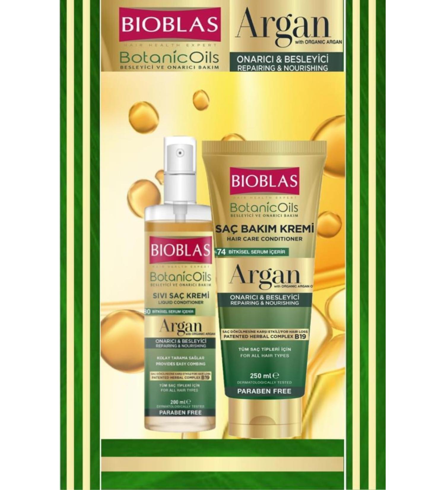 Bioblas Argan Liquid Hair Conditioner 200 Ml & Argan Hair Care Conditioner 250 Ml - Buy Online on GoSupps.com