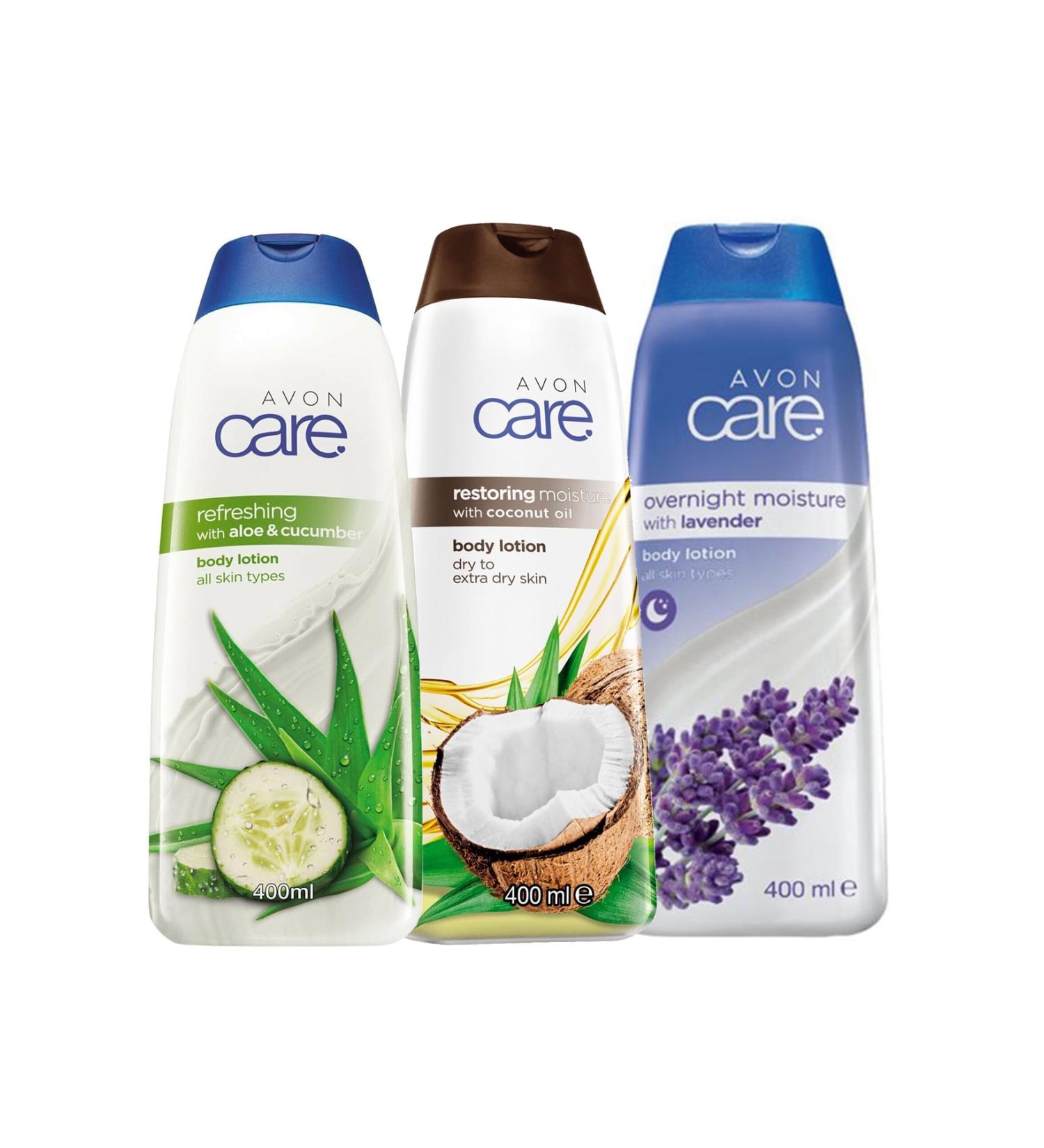 Avon Care Coconut Oil Aloe Vera and Cucumber Extract and Lavender Scented Body Lotion Pack - Buy Online on GoSupps.com