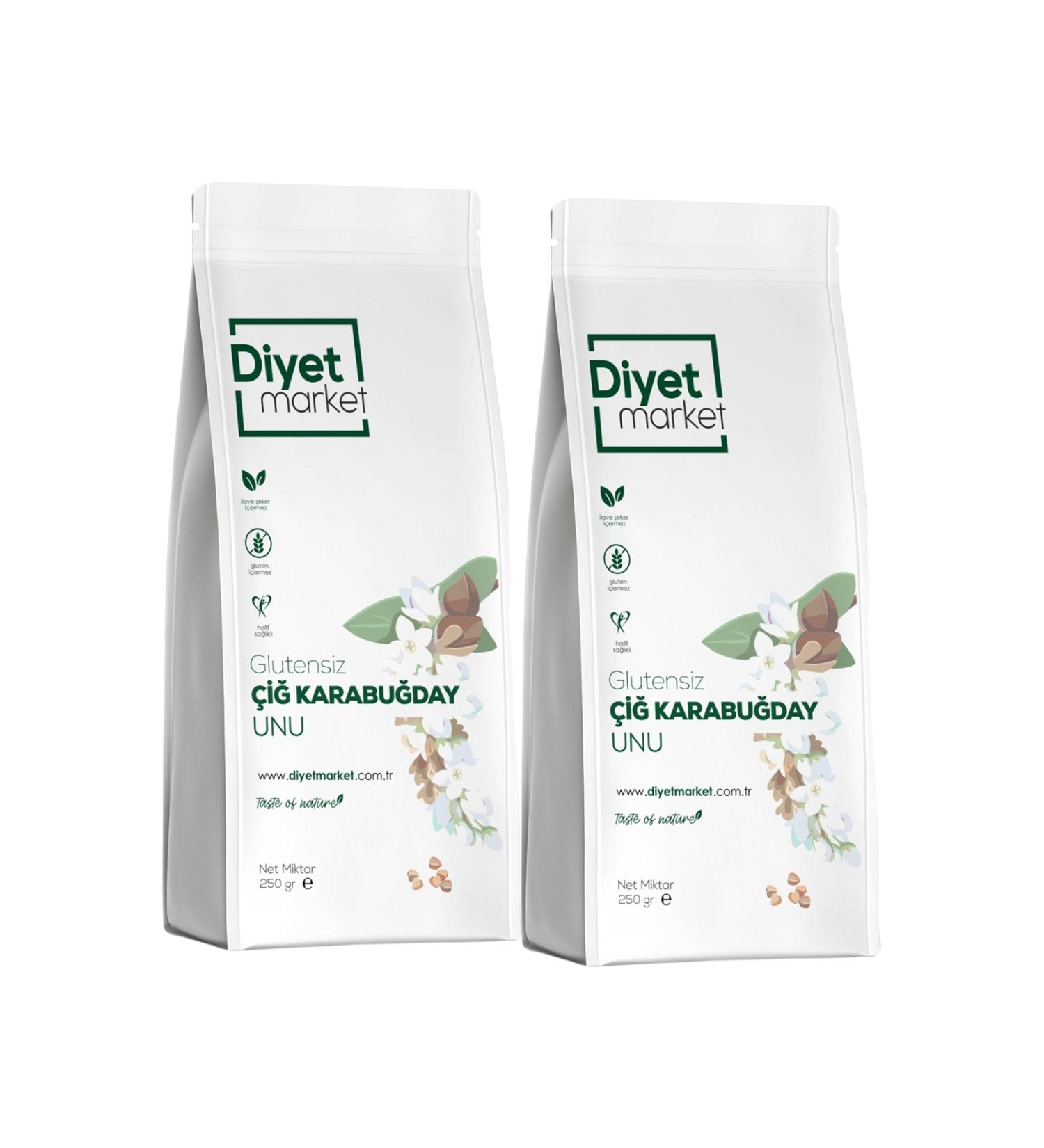 D YET MARKET Gluten-Free Raw Buckwheat Flour 250 Gr 2 Packs