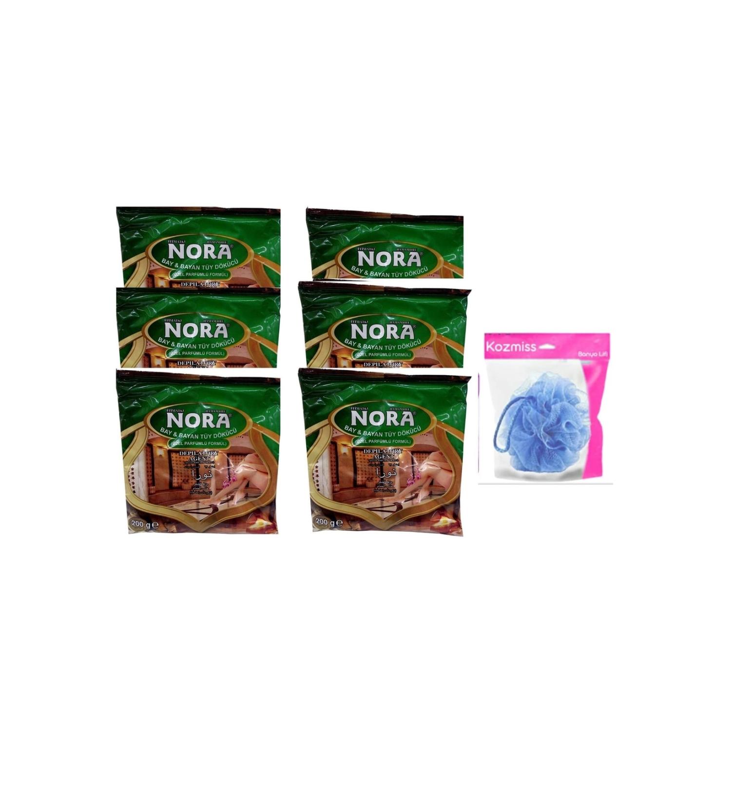 Nora Hair Removal Powder 200gr 6 Pieces And Fiber