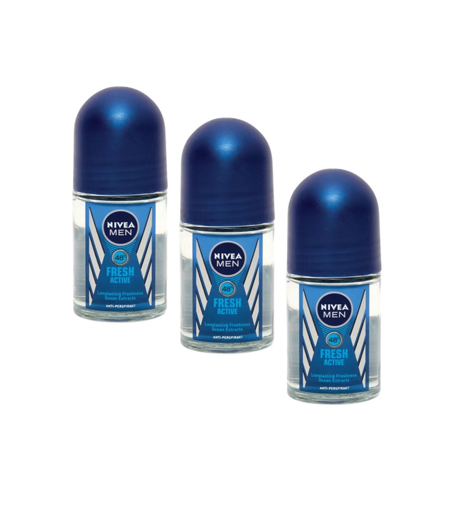 NIVEA Deo Mini Roll On Fresh Men 25 ml 3 Pieces