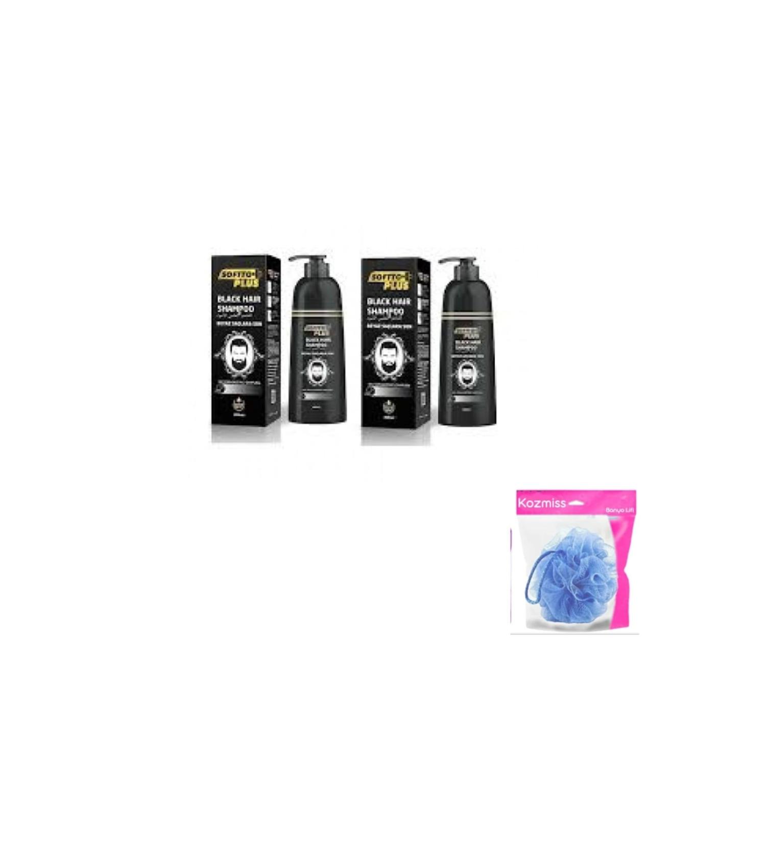Softto Plus Black Hair Hair Blackening Shampoo 2 Pieces 350 ml Fiber
