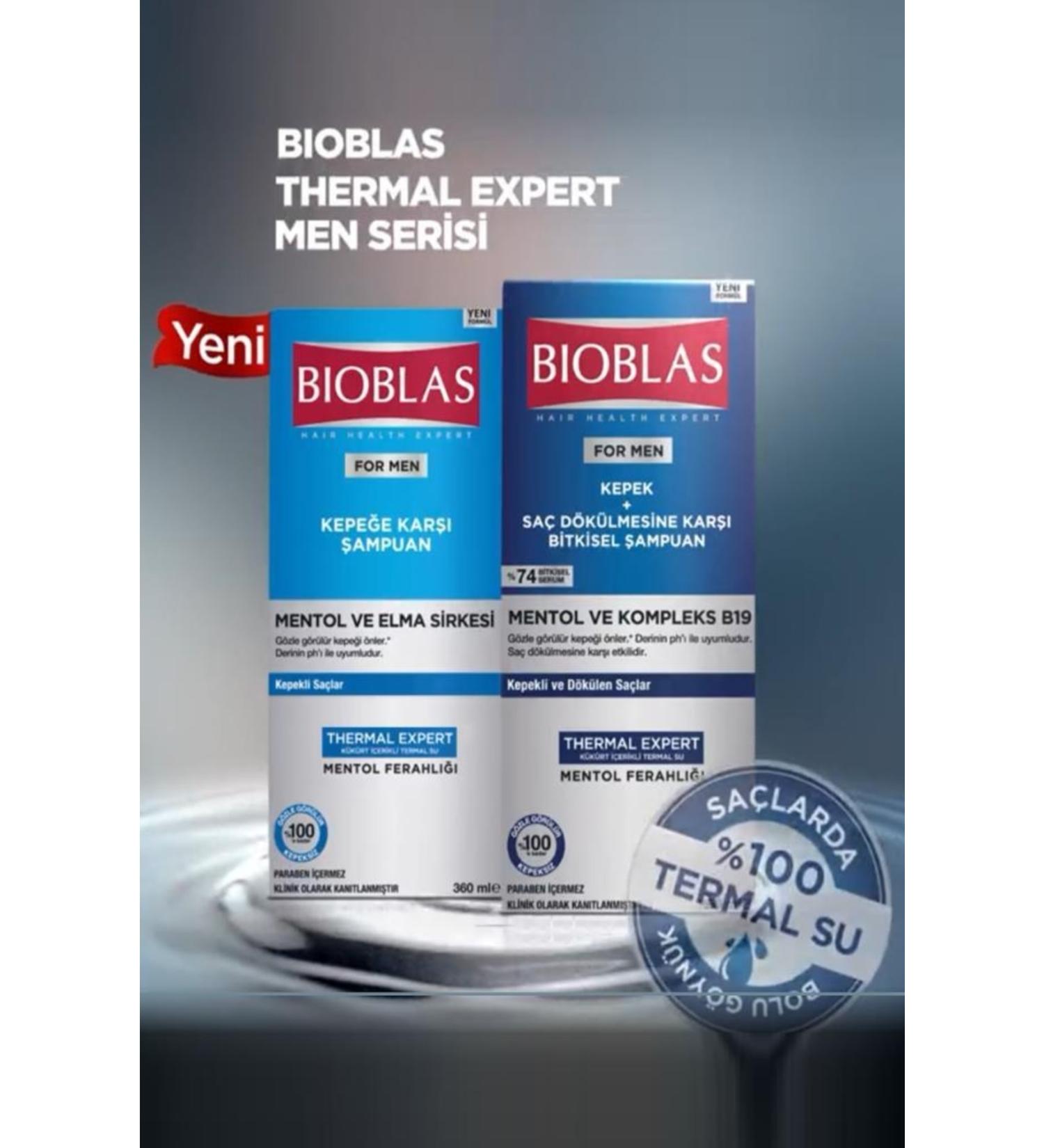 Bioblas For Men Menthol & Apple Cider Vinegar And Complex B19 Shampoo 360 Ml X 2 Pieces - Buy Online on GoSupps.com