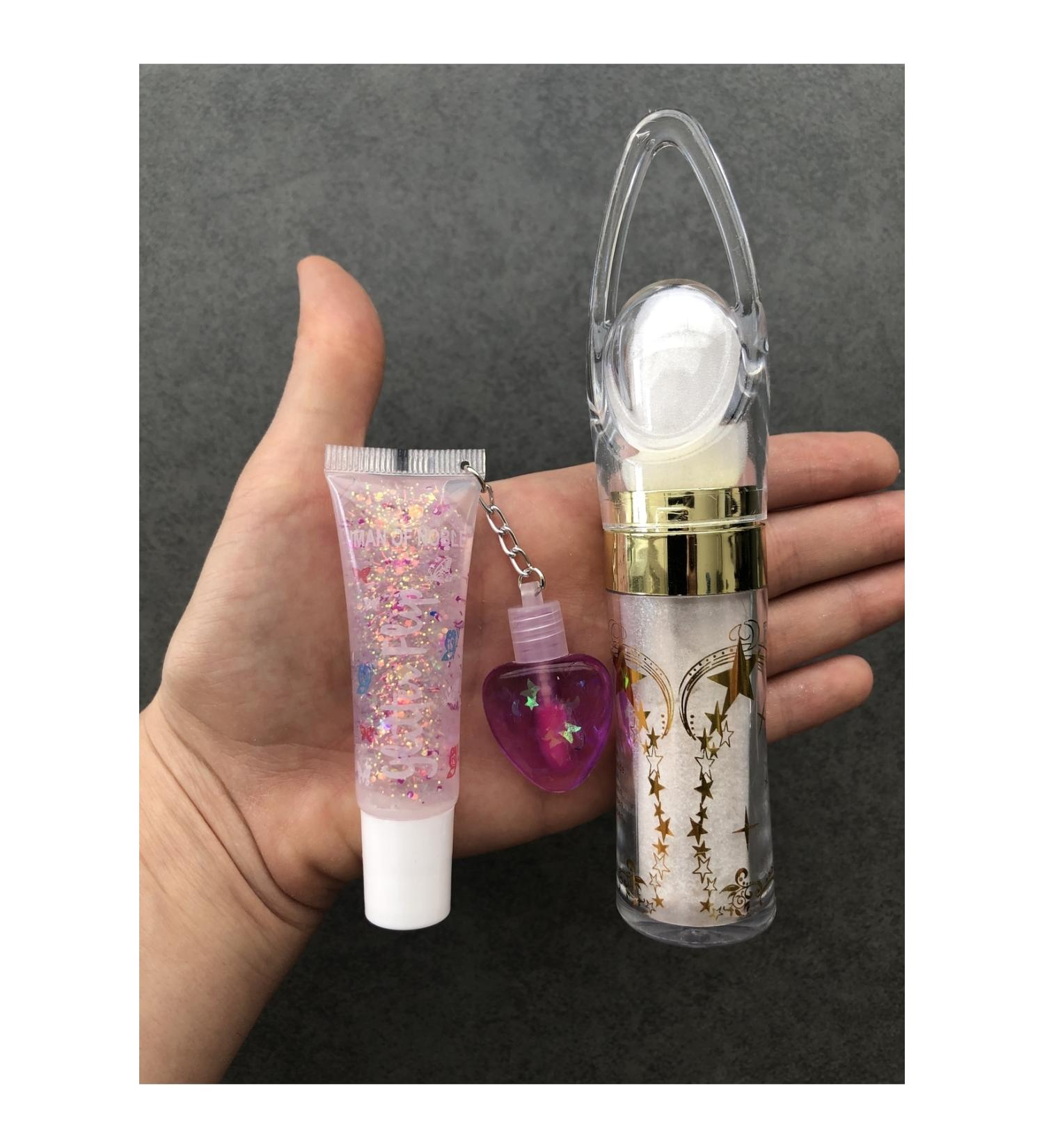 Zetmoda Heart Lip Gloss and Body Glitter Set Lip Gloss Lip Balm Lip Oil Shiny