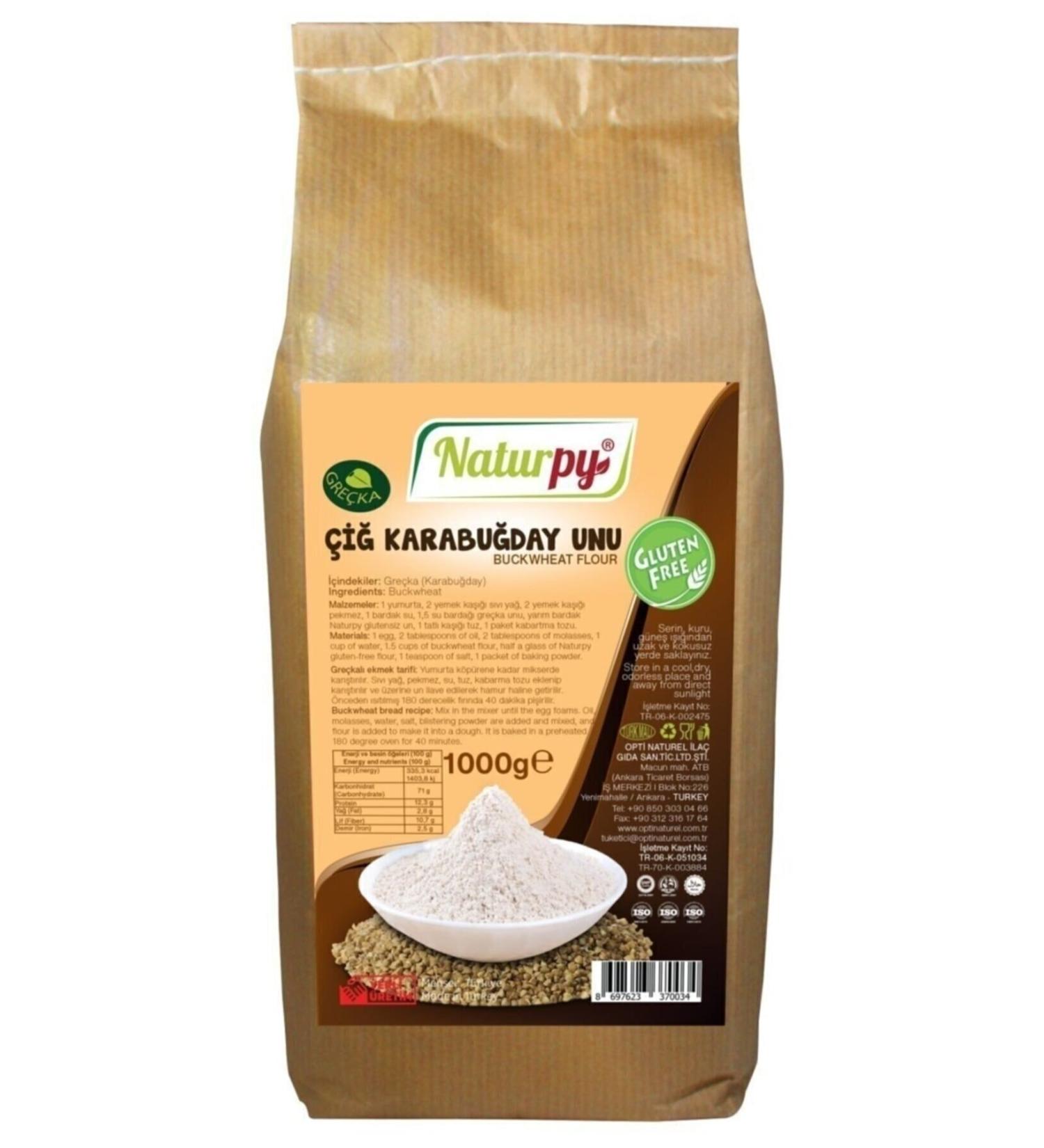 Naturpy Raw Buckwheat Flour 1000 Gr Gluten Free