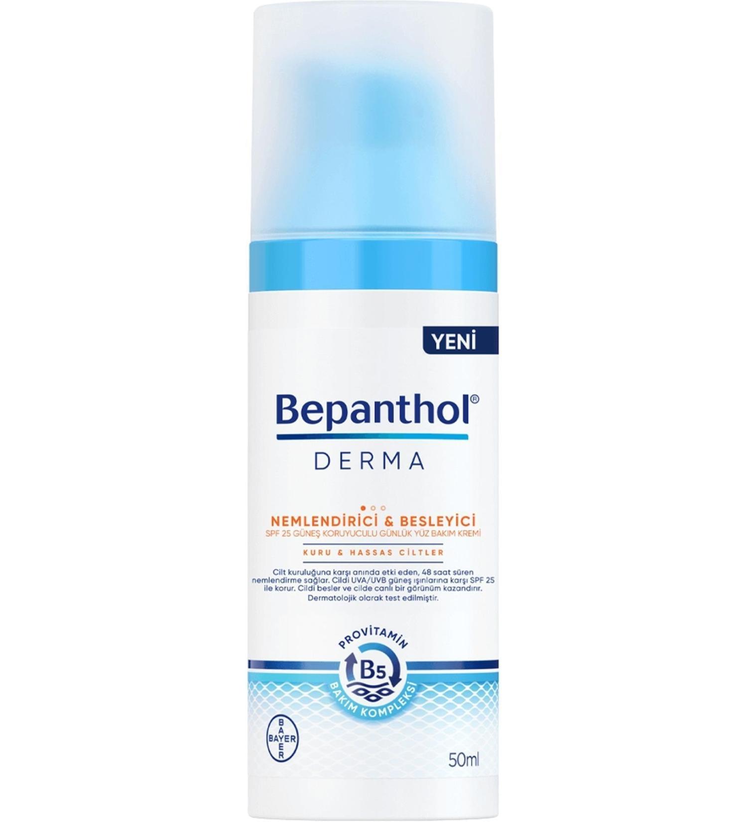 Bepanthol Derma Face Care Cream Moisturizing and Nourishing Spf 25 50 Ml