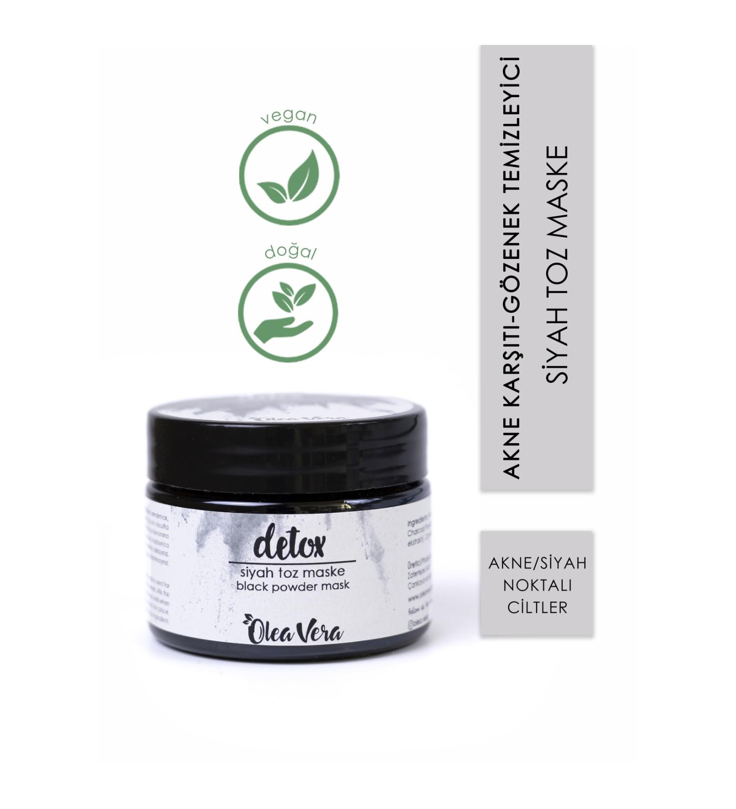 Olea Vera Detox Black Powder Mask Natural Clay Mask - Buy Online on GoSupps.com