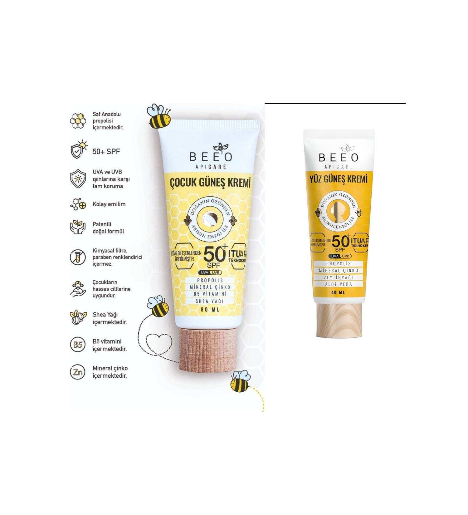 BEE'O Face Sun and Kids Sun Cream 50 Spf - Buy Online on GoSupps.com