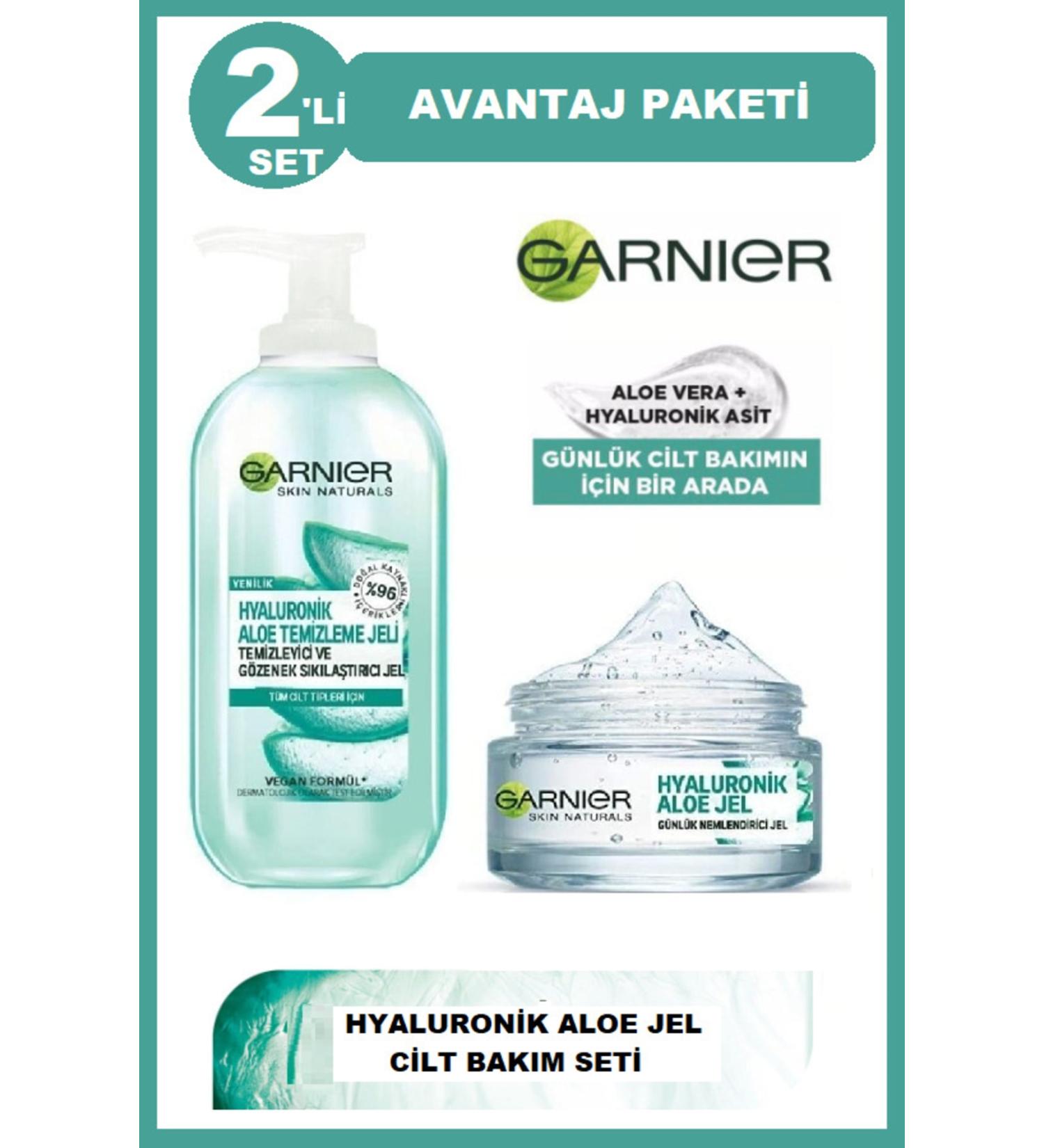Garnier Hyaluronic Aloe Gel 50 ml Hyaluronic Aloe Cleansing Gel 200ml 3600542333016 3600542231978 - Buy Online on GoSupps.com