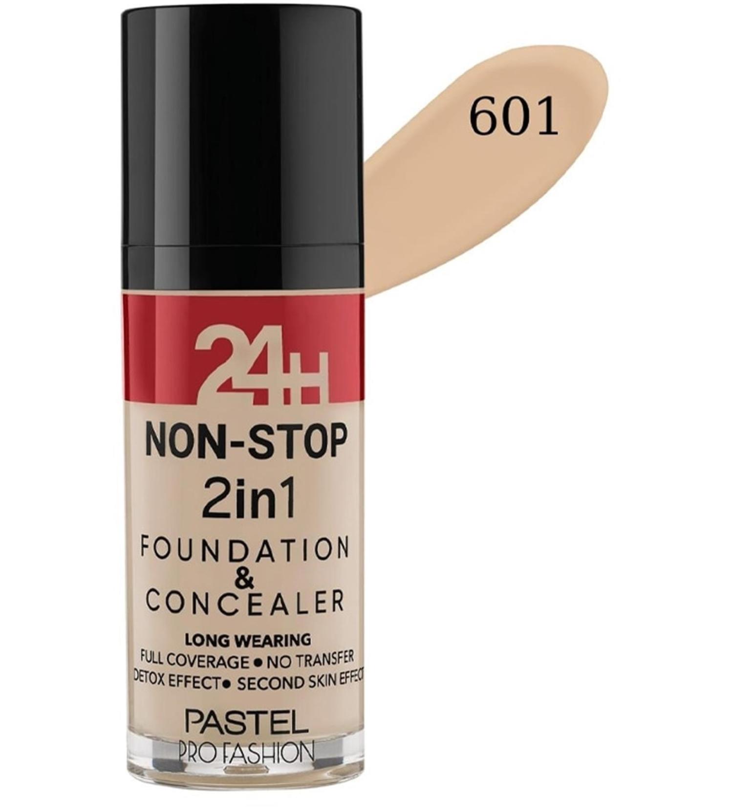 Pastel Brand: 24h Non-stop 2 In 1 Foundation And Concealer 601 Cool Category: Foundation - Buy Online on GoSupps.com