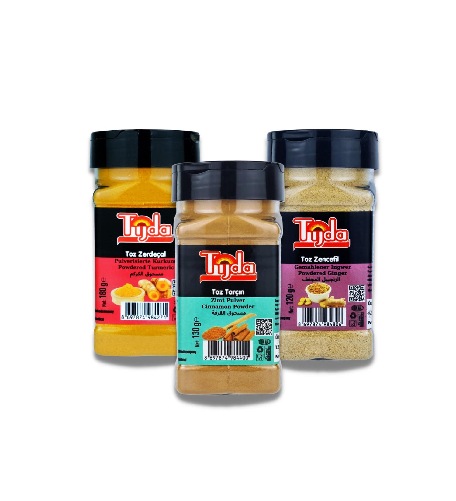 T JDA Spice Set of 3 (Ginger 120 Gr. + Turmeric 180 Gr. + Cinnamon 130 Gr.)
