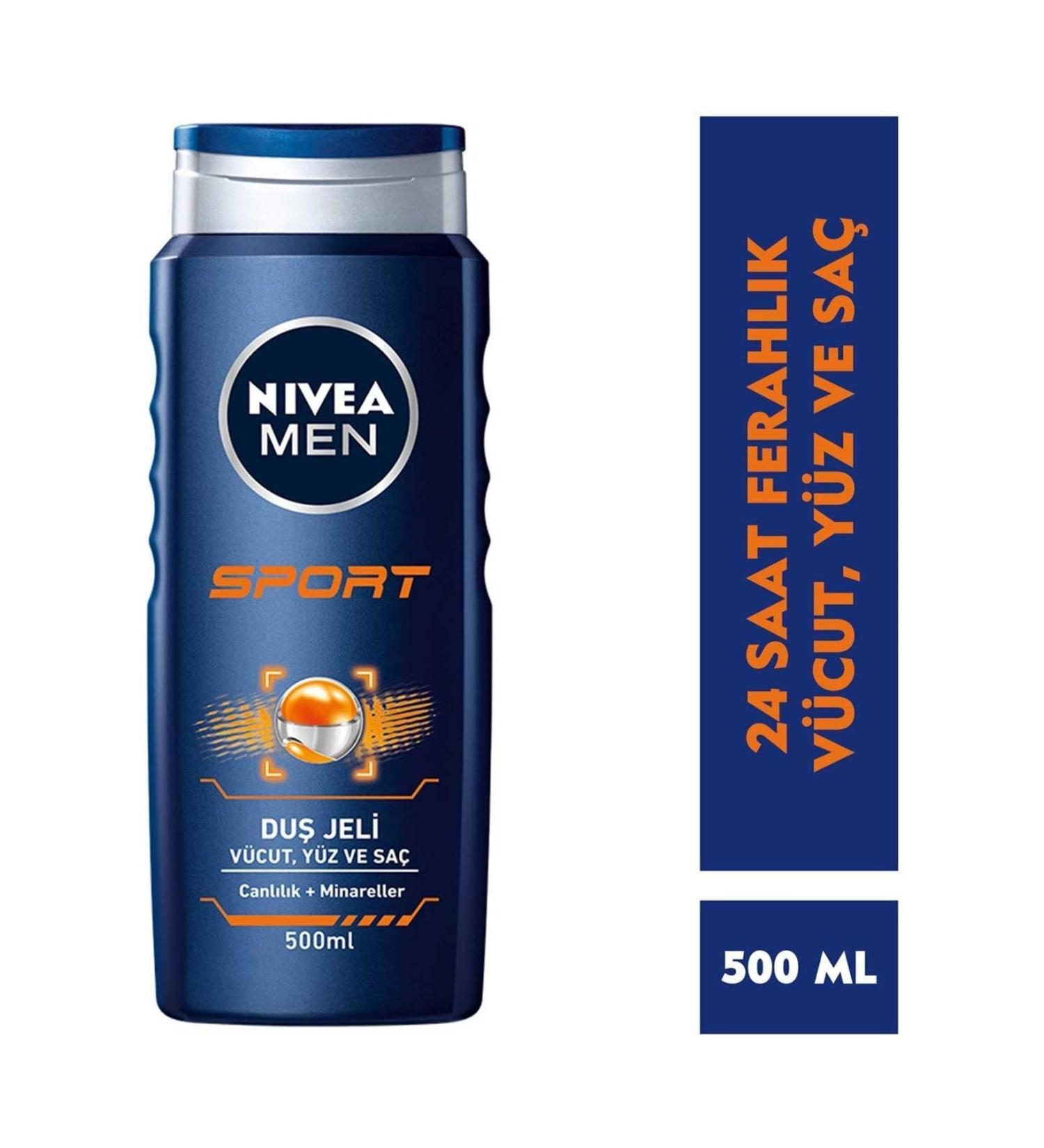 NIVEA Men Hair Face and Body Gel Sport 500 ml