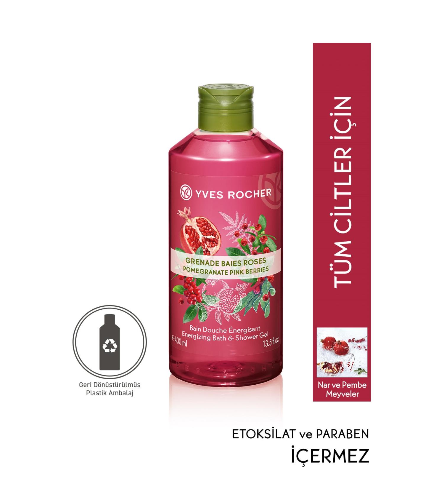 Yves Rocher Moisturizing Shower Gel - Sweet Pomegranate Pink Fruits - 400ml-7212