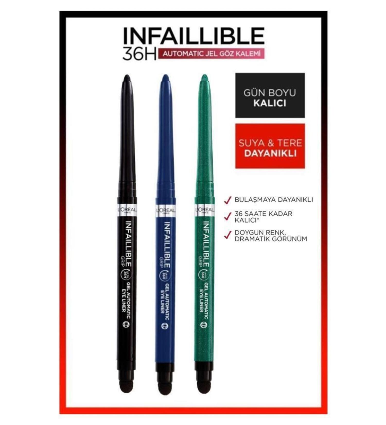 L'Oreal Paris Infaillable Automatic Gel Eyeliner Set 3 - Buy Online on GoSupps.com