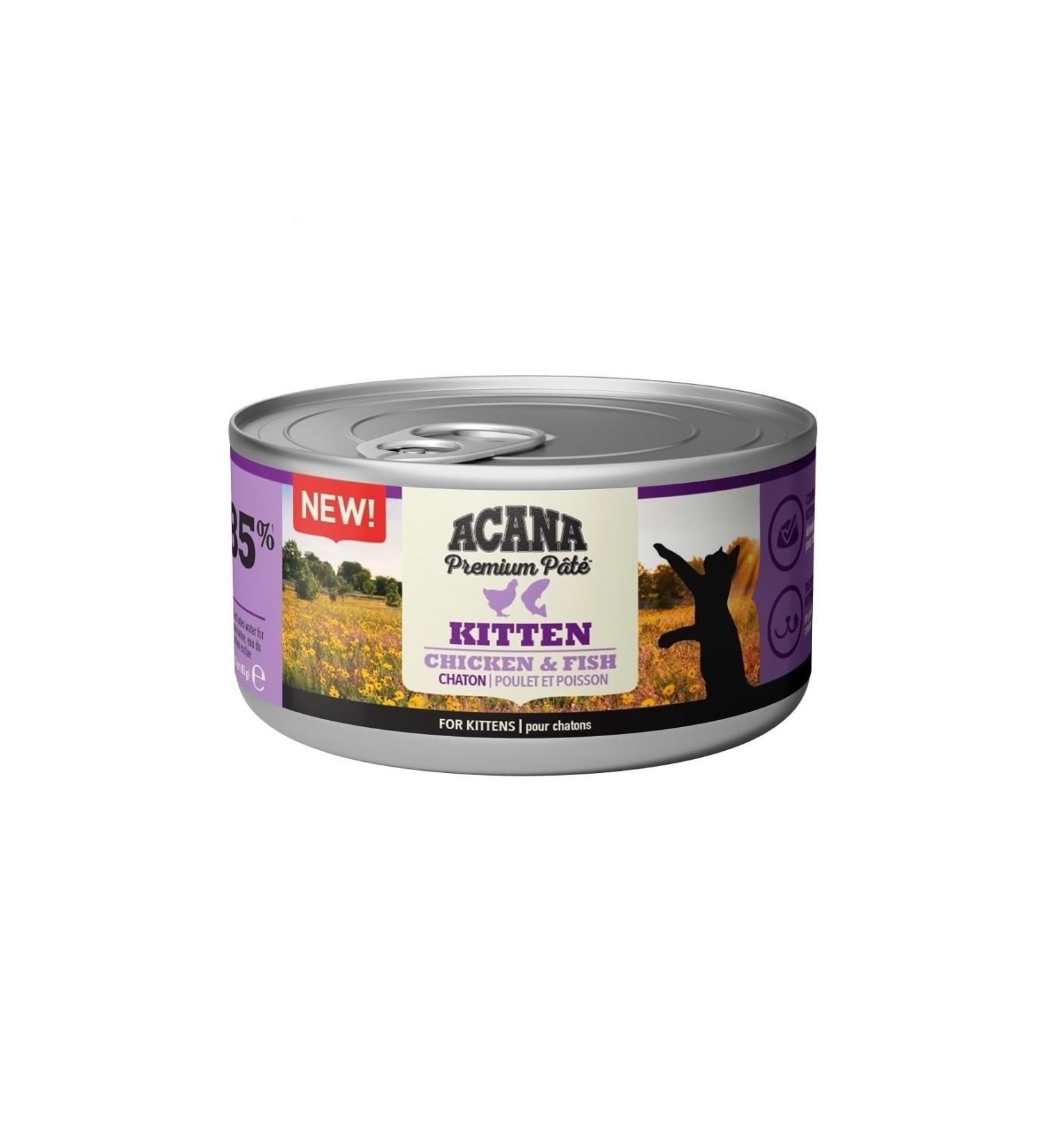 Acana 6 Pieces Premium Pate (Paste) Chicken and Fish Kitten Canned Food 85 Gr