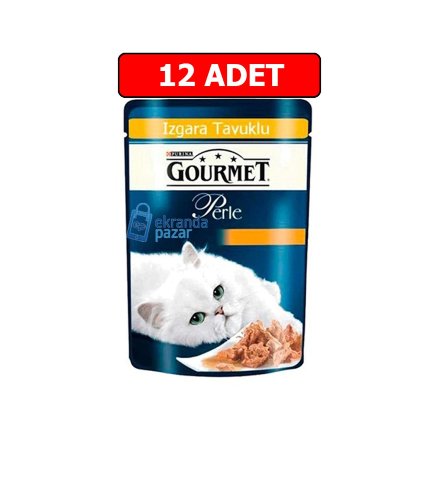 Gourmet Perle Grilled Chicken Wet Cat Food Canned 85 Gr X 12 Pieces