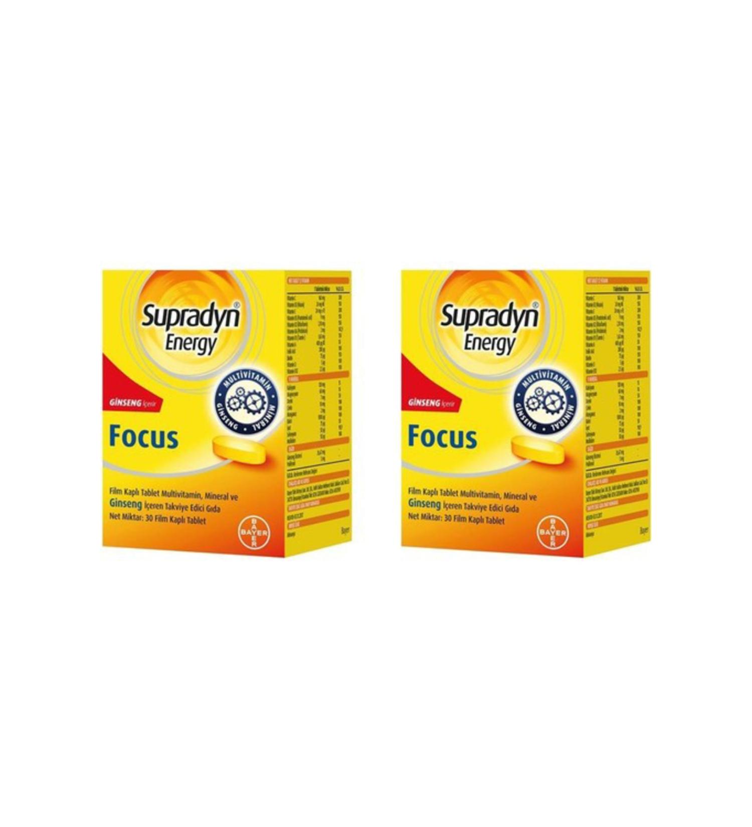 Supradyn Energy Focus 30 Tablets 2 Boxes Suprafocus2li