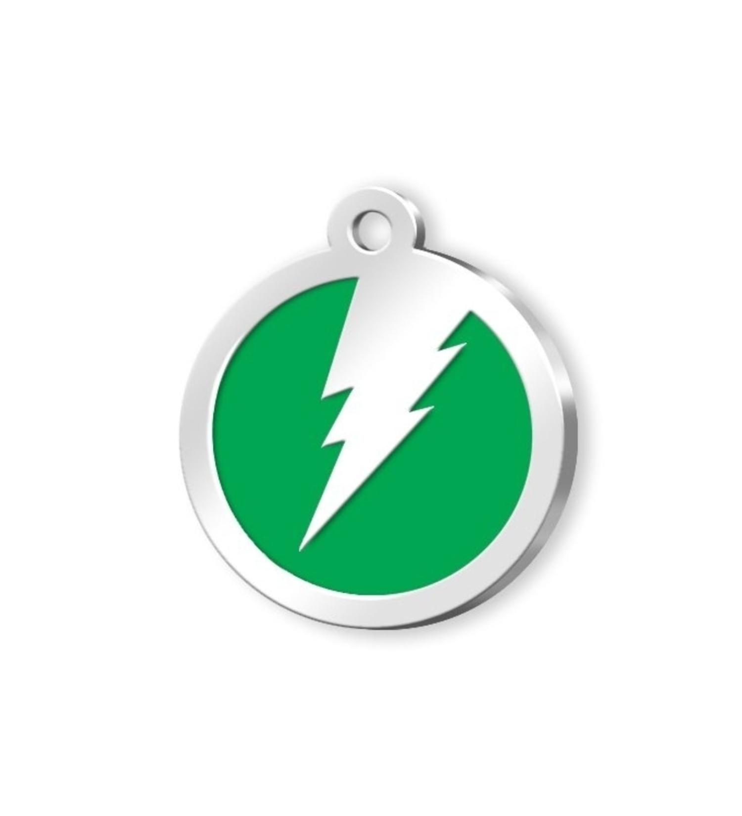 Goldenpaws T rkiye Enamel Series Lightning Bolt Patterned Tag Green