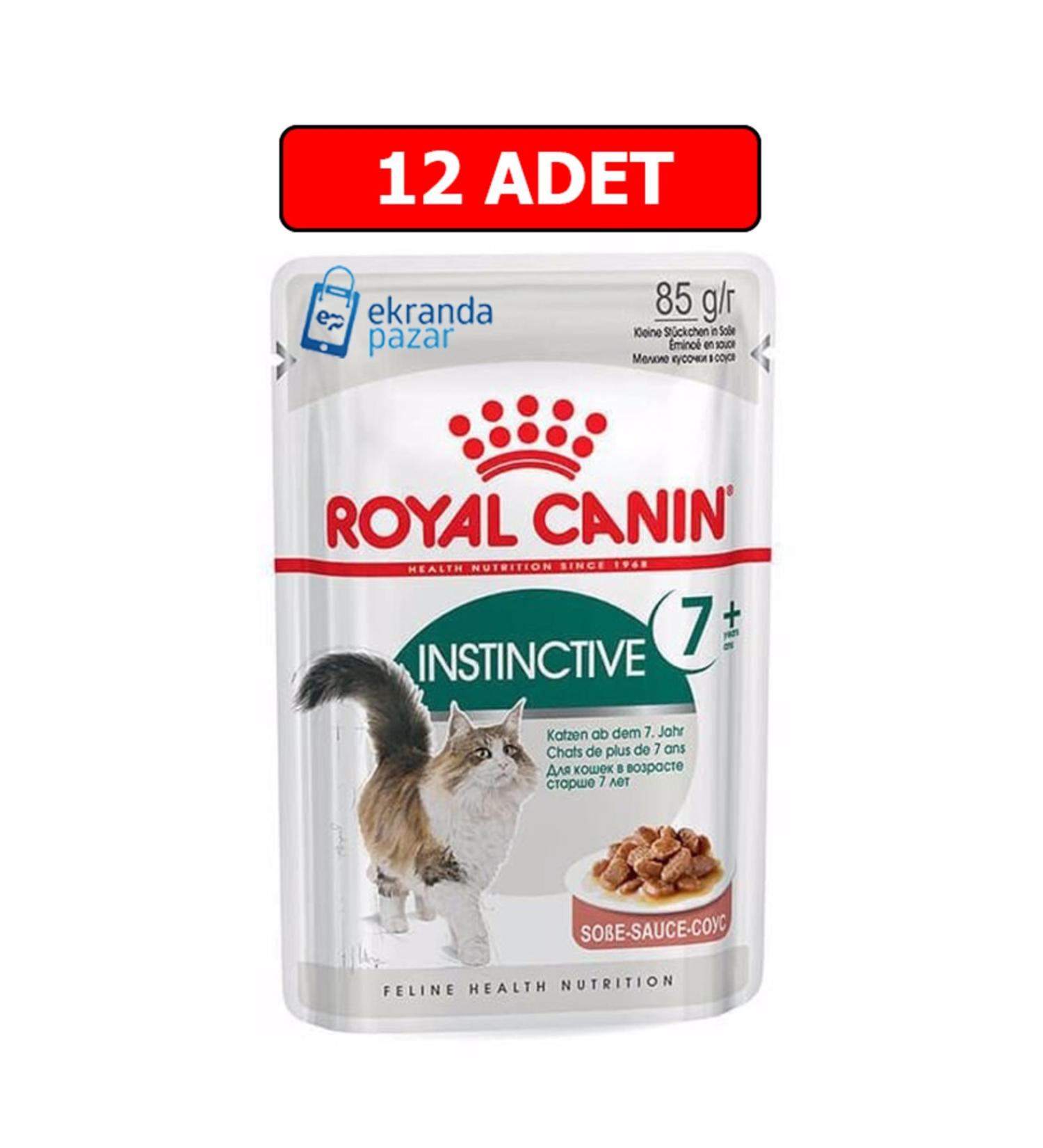 Royal Canin Instinctive 7+ Senior Cat Wet Food 85 Gr X 12 Pieces Gravy Sauce Pouch