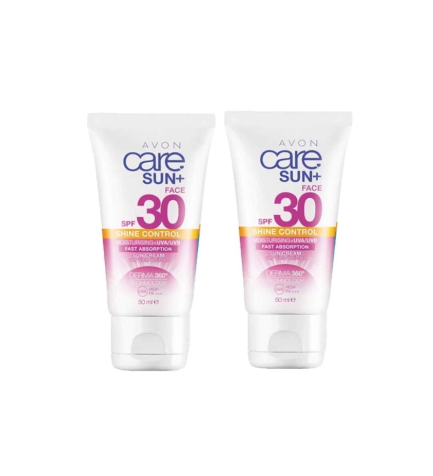 Avon Oil-Free Protective Sun Cream for Face Spf 30 2 Pieces 50 Ml