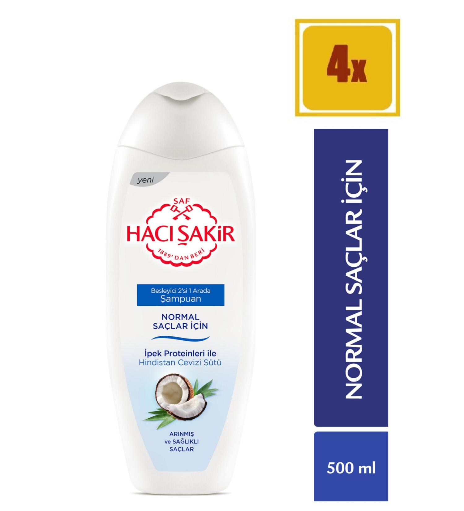 Hac akir Normal Hair Coconut Shampoo 500 Ml 4 Pieces - Buy Online on GoSupps.com