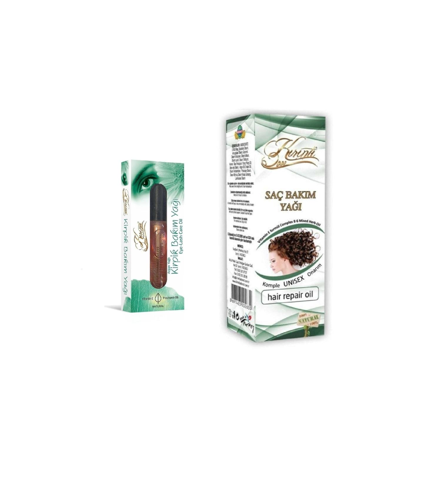 KIRINTI 2000 Hair and Argan Oil Eyelash Care Oil Set