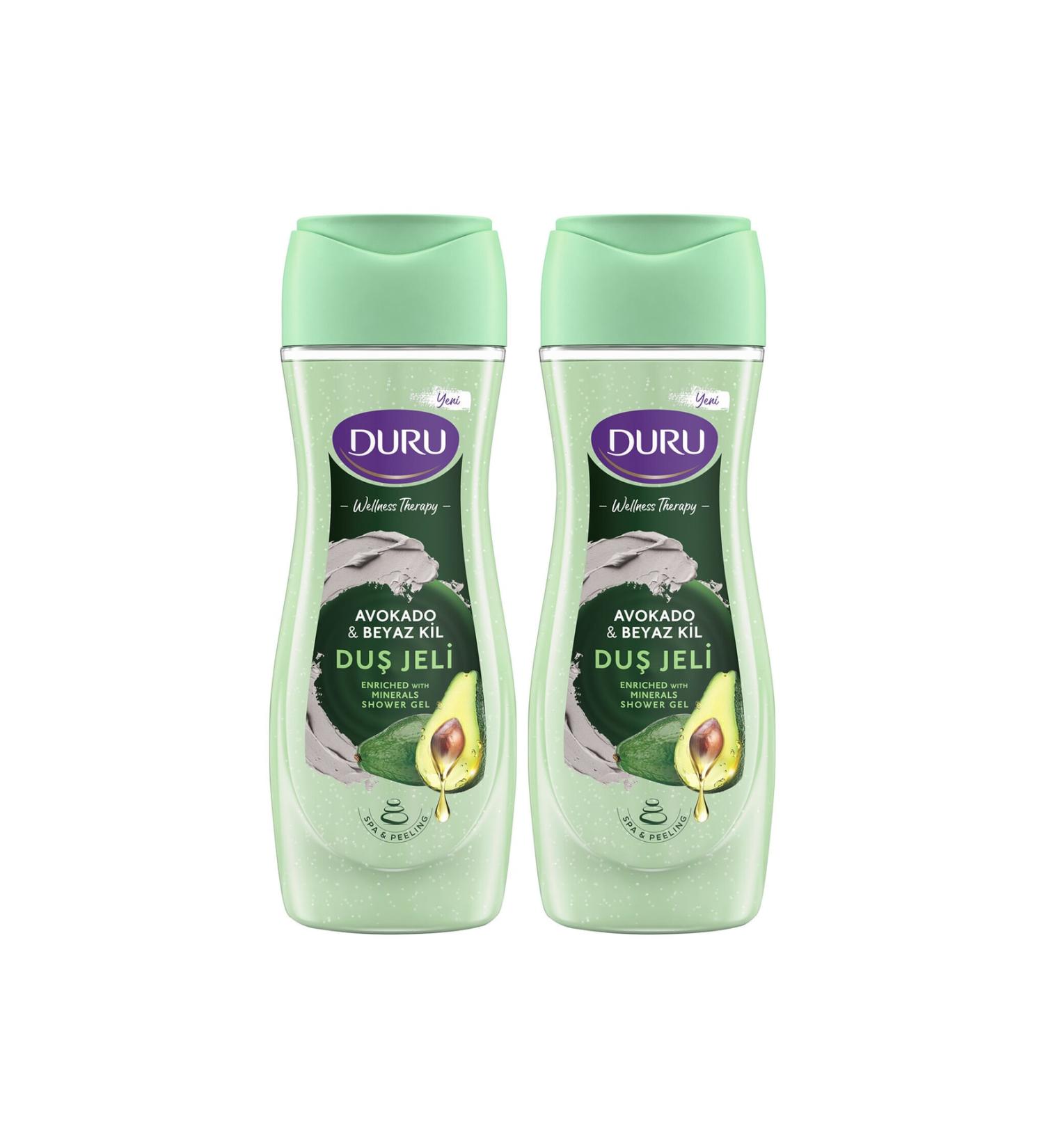 Duru Wellness Therapy Avocado & White Clay Shower Gel 2x450ml - Buy Online on GoSupps.com