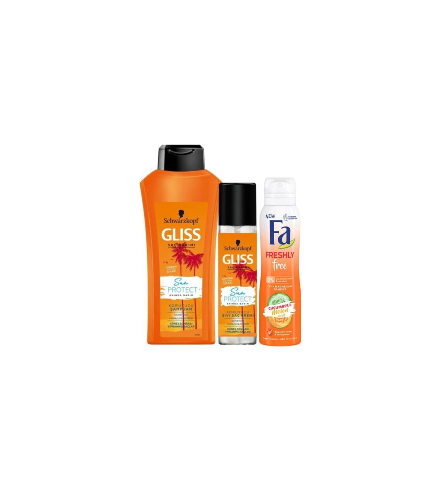 Gliss Gliss Shampoo 525ml Sun Protect and Gliss Liquid Hair Conditioner