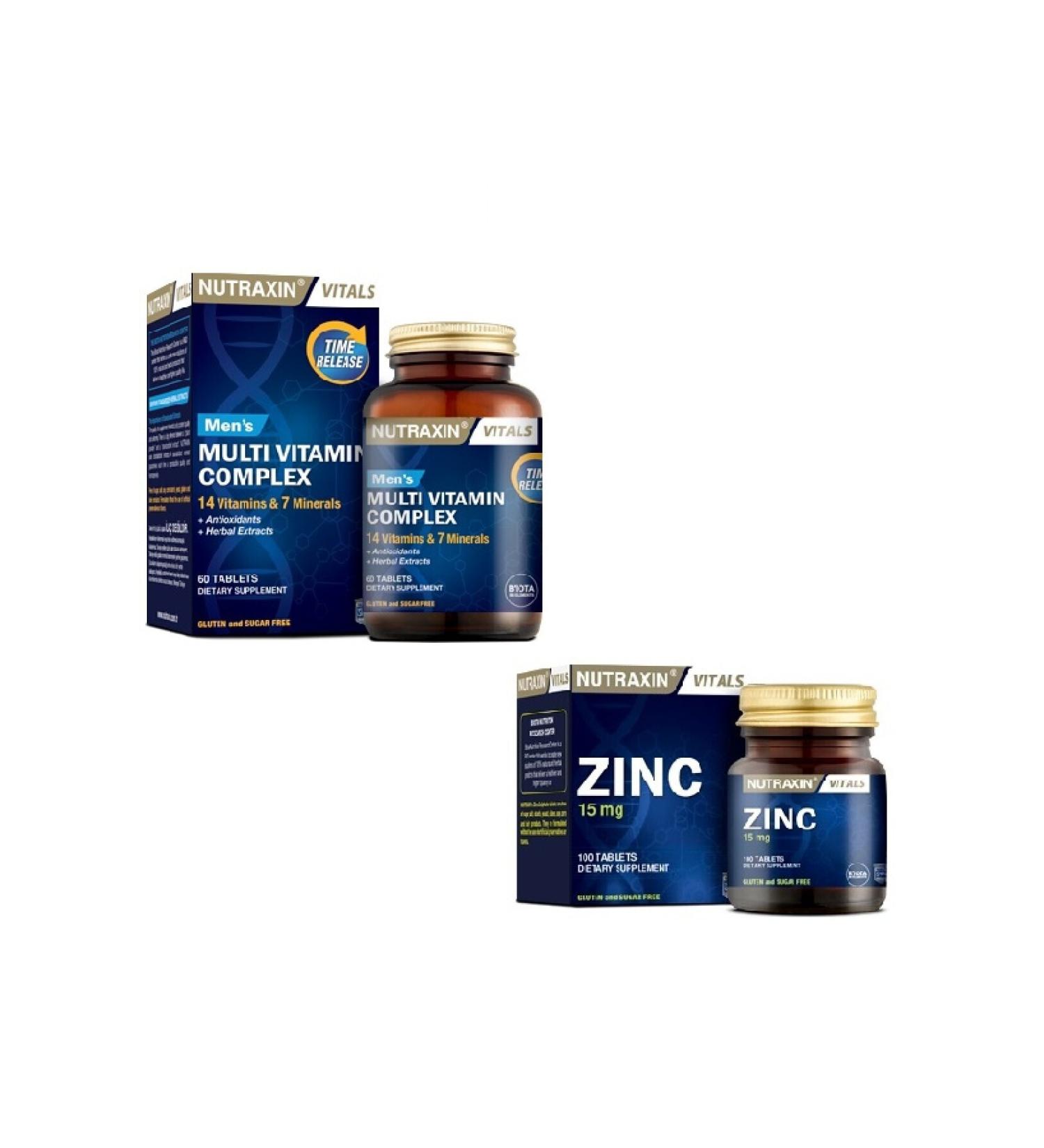 Nutraxin Multivitamin Men 60 Tablets + Zinc 15 Mg 100 Tablets