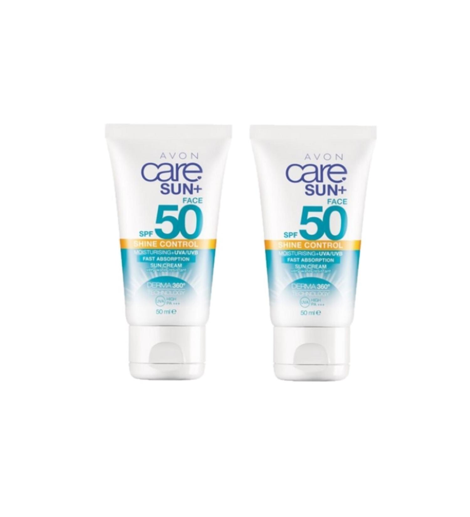 Avon Oil-Free Protective Sun Cream for Face Spf 50 2 Pieces 50 Ml